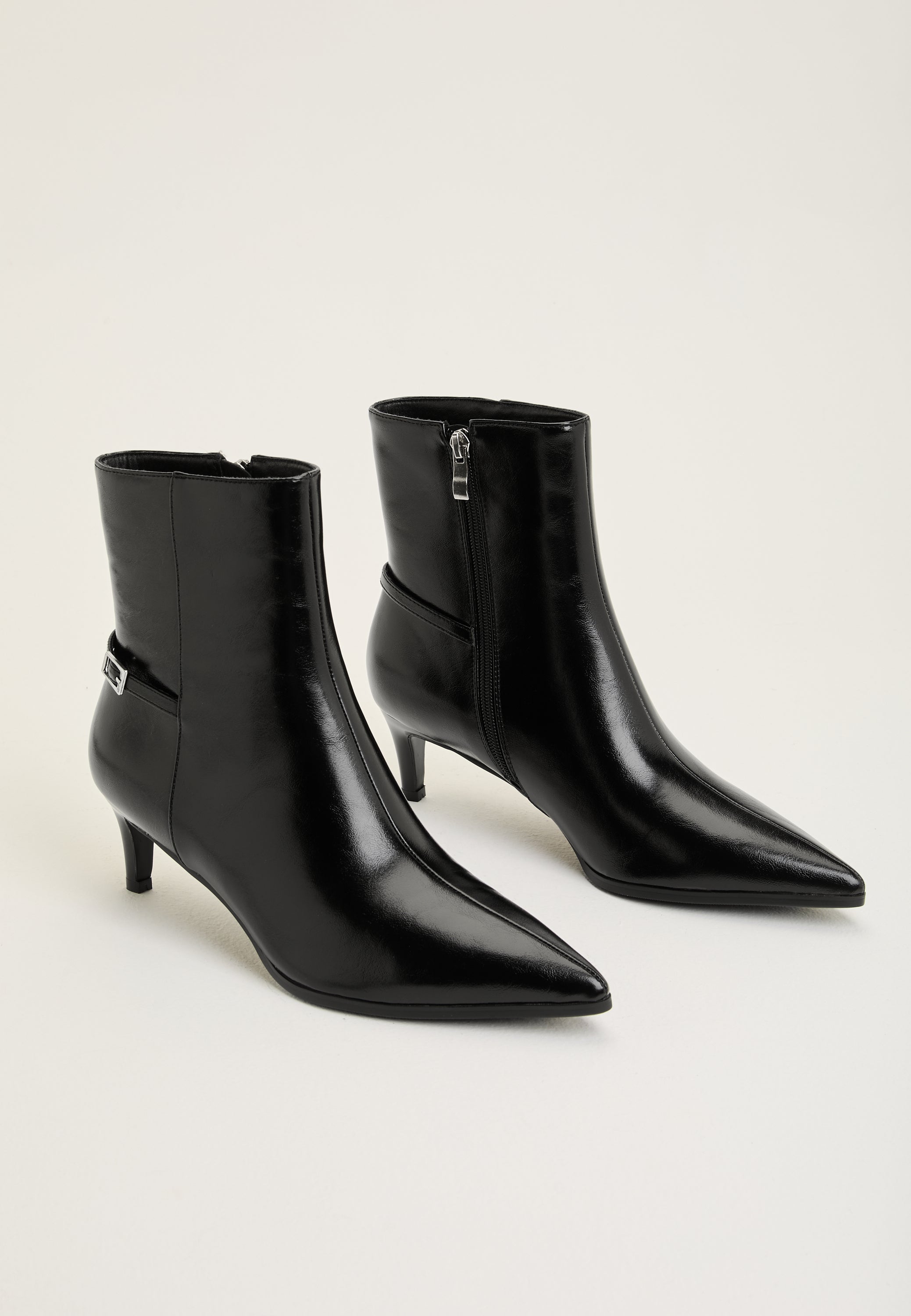 BIANCO Biaabbie Buckle Zip Boot Faux Leather