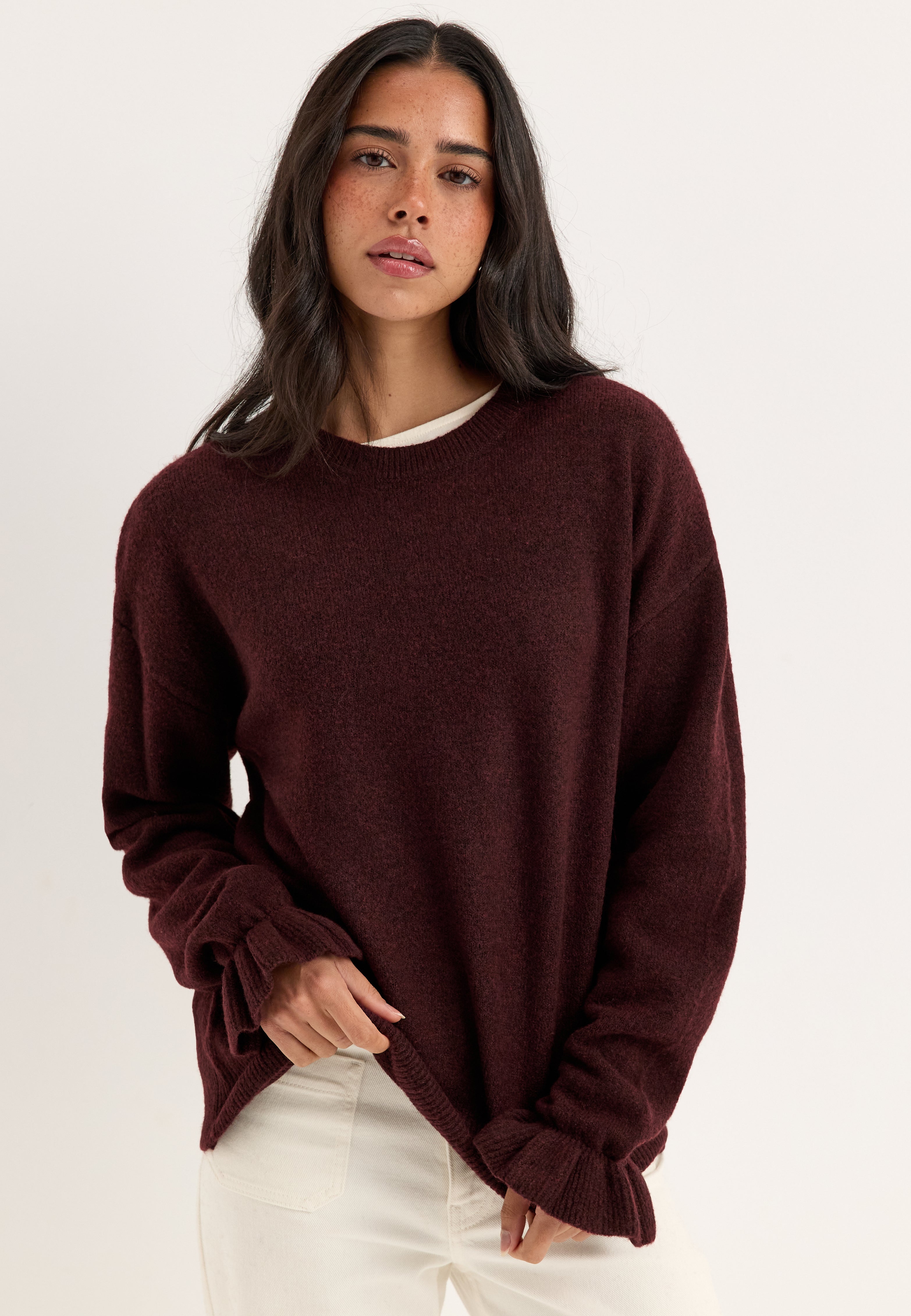 PIECES Pcsally Ls Frill Cuff Knit