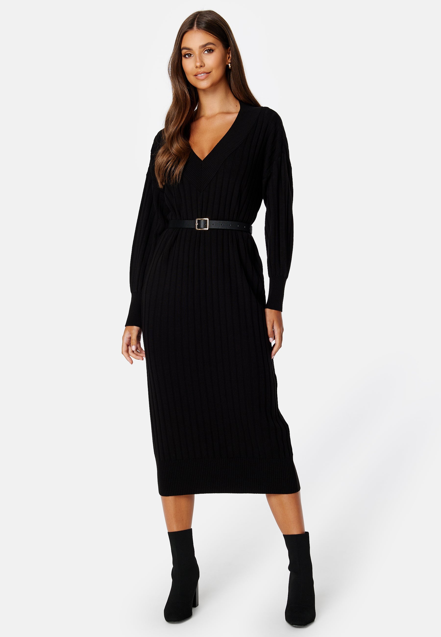 ONLY New Tessa L/S Midi V-Neck Dress