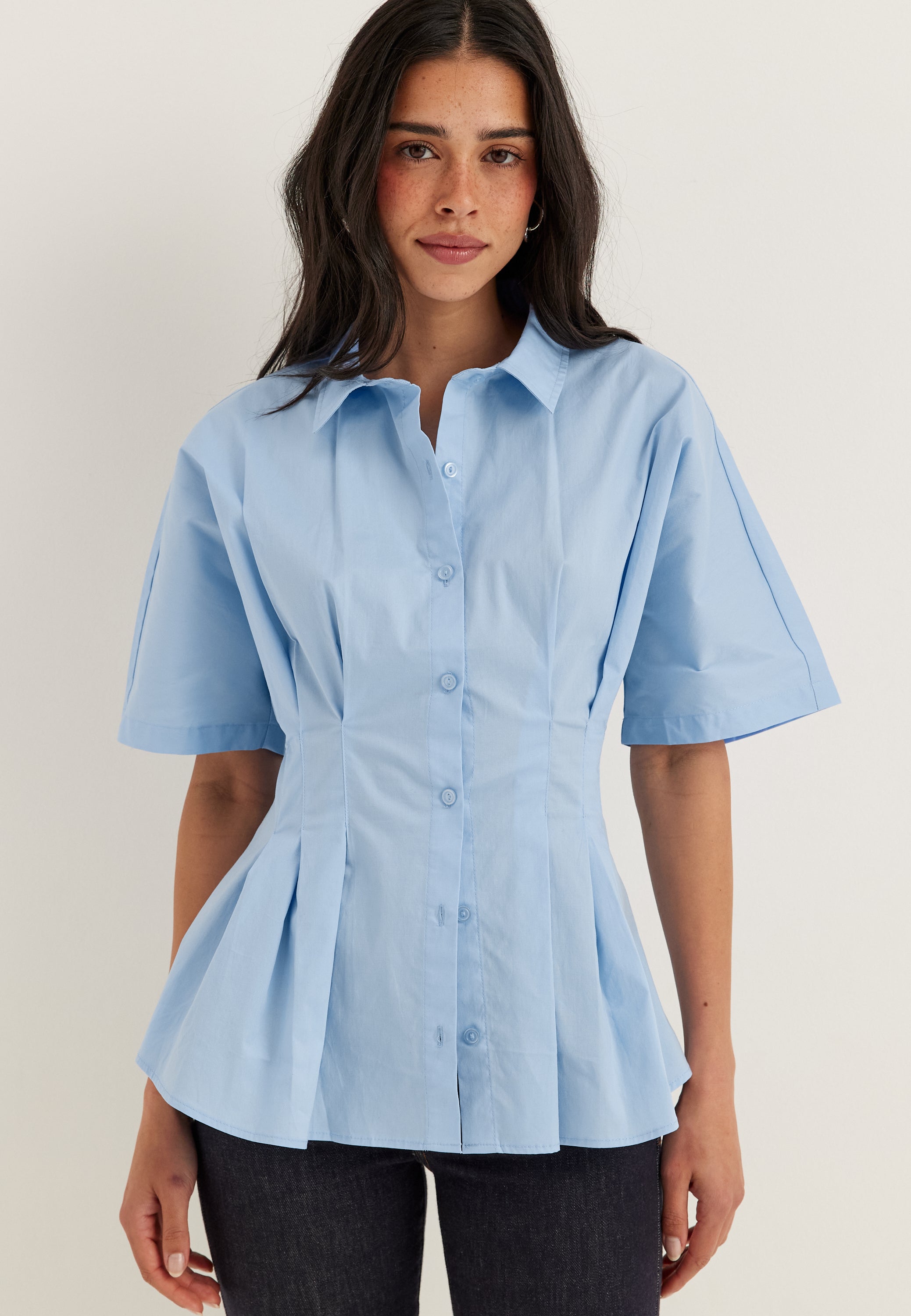 BUBBLEROOM Short Sleeve Waist Shirt