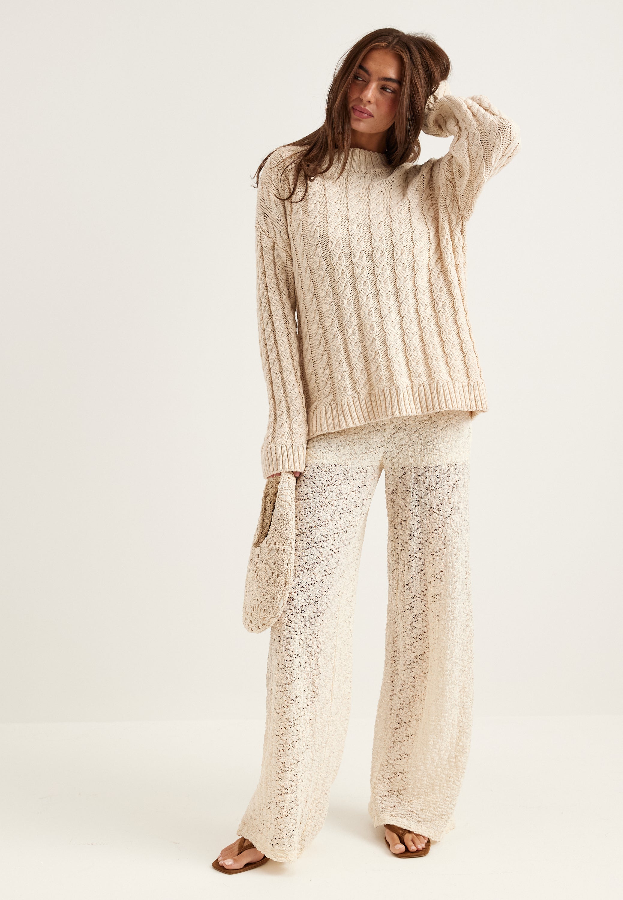 BUBBLEROOM Wide Lace Trousers