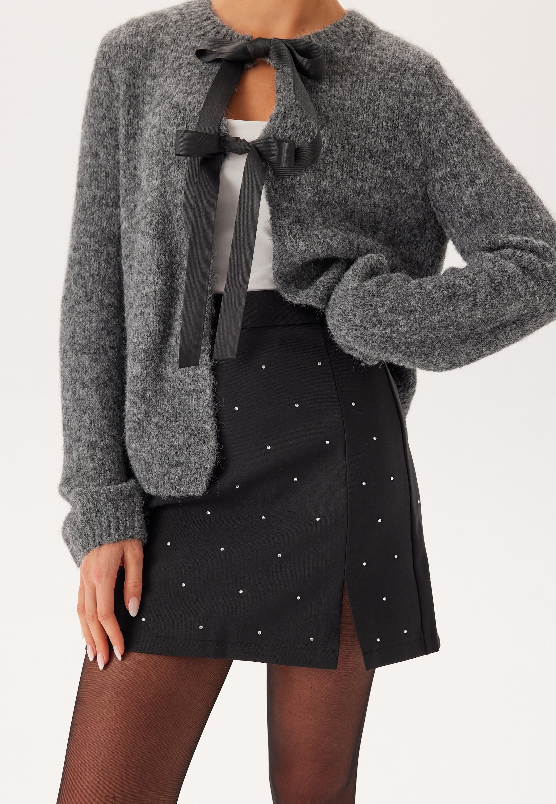 Pieces Pcpeva Rhinestone Hw Mini Skir