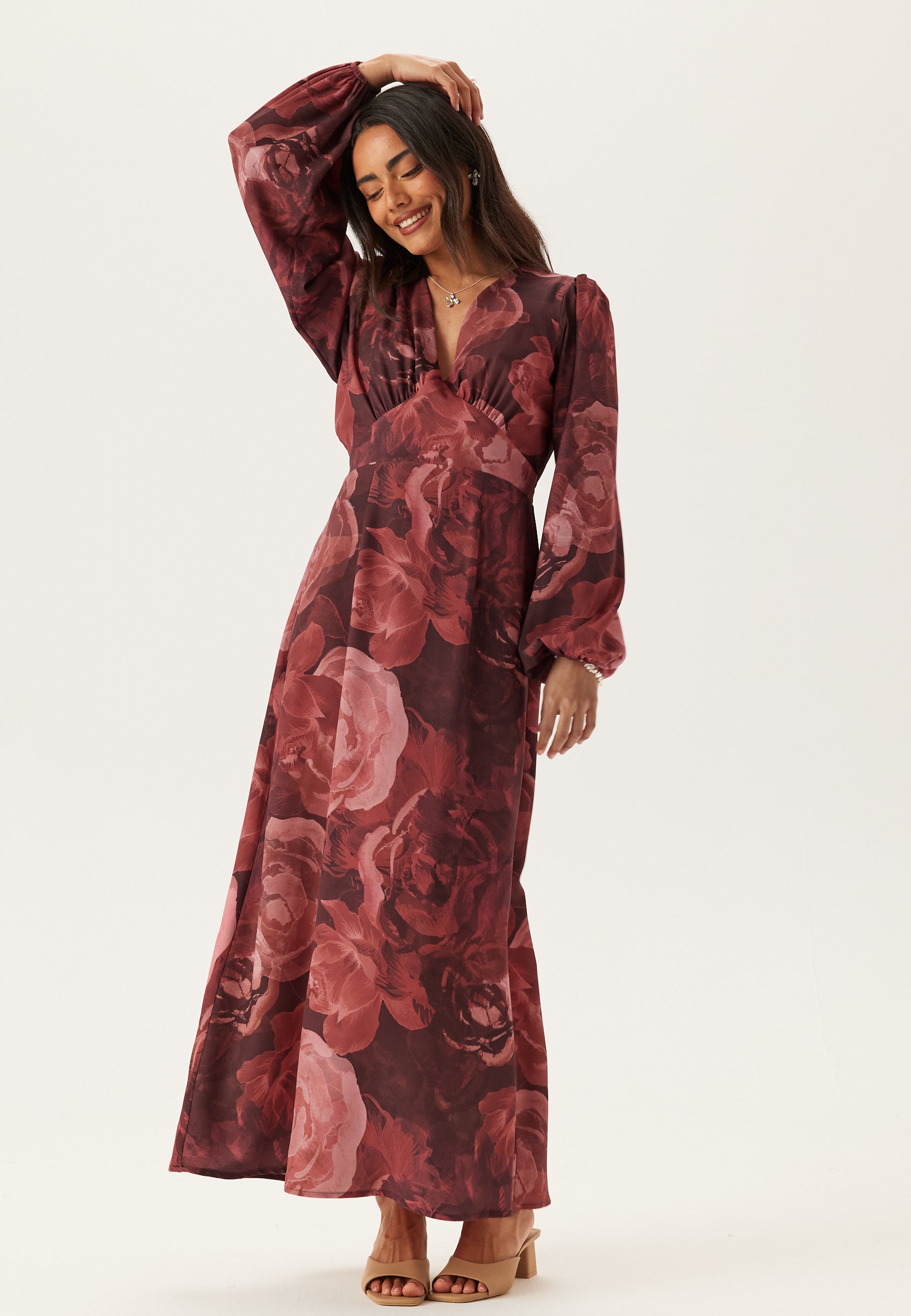 BUBBLEROOM Balloon Sleeve Maxi Dress