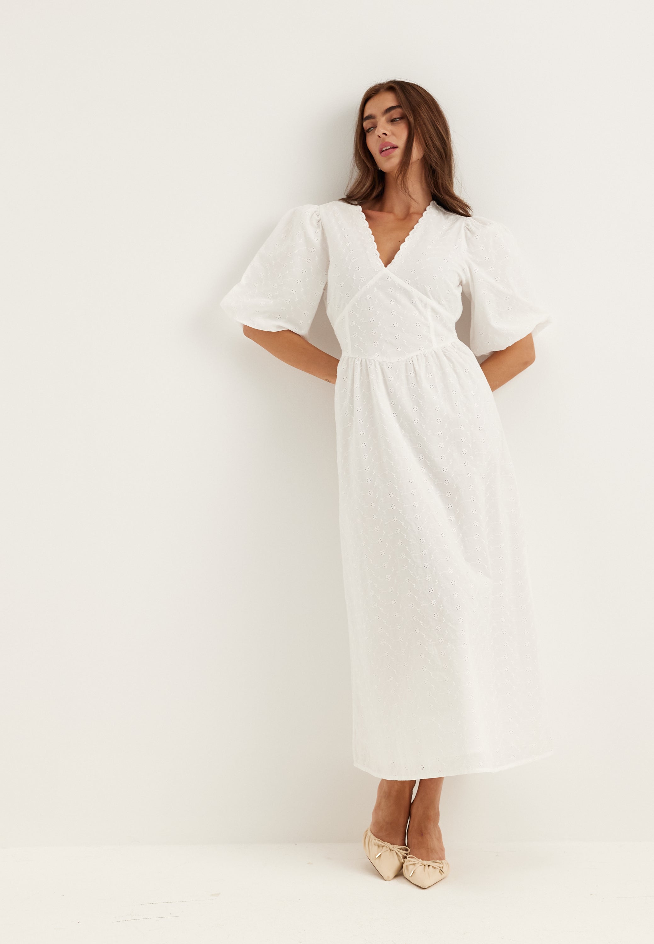 BUBBLEROOM Broderie Anglaise Maxi Dress