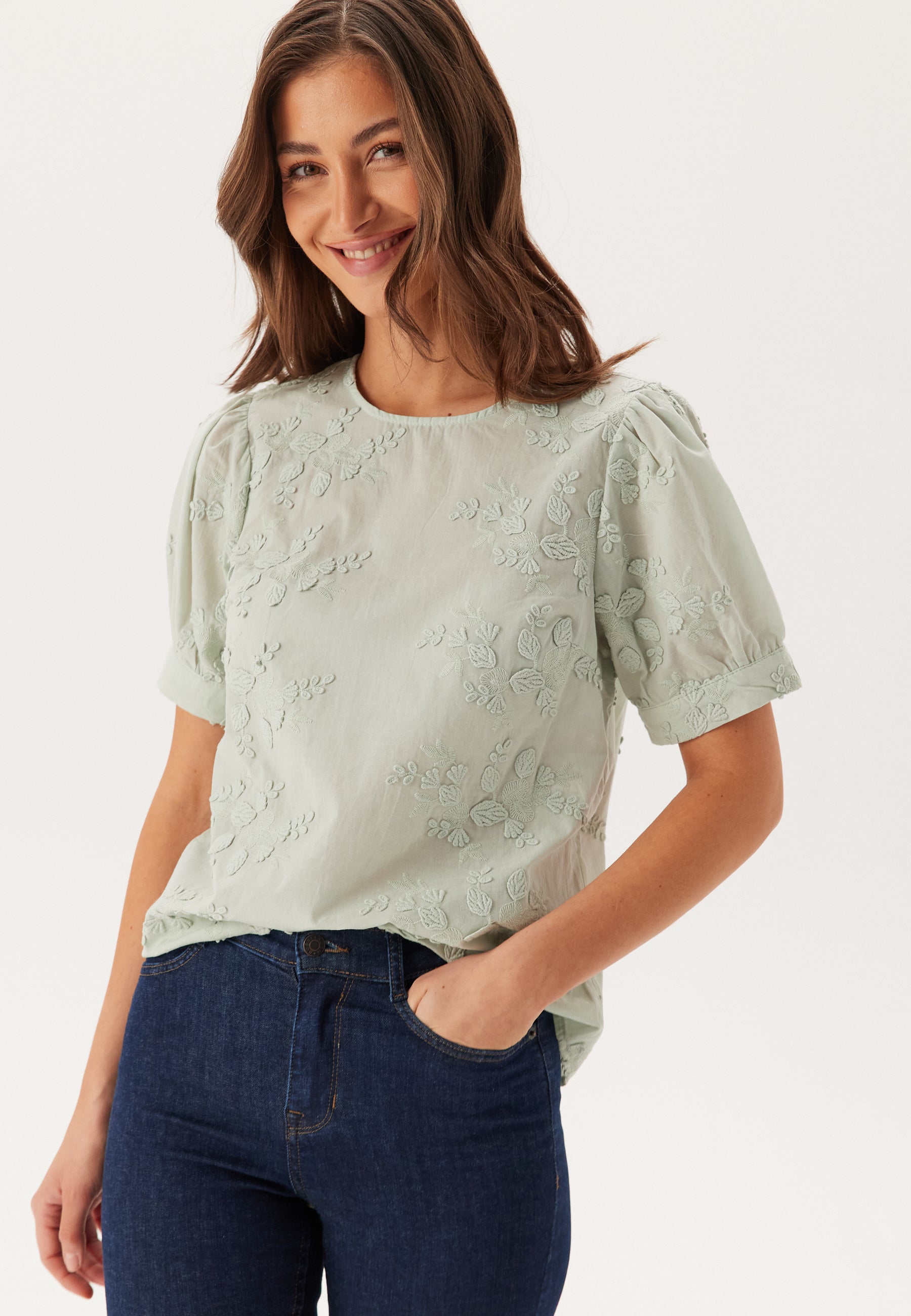 VILA Visonja O-neck S/S TOP/LN TOP/