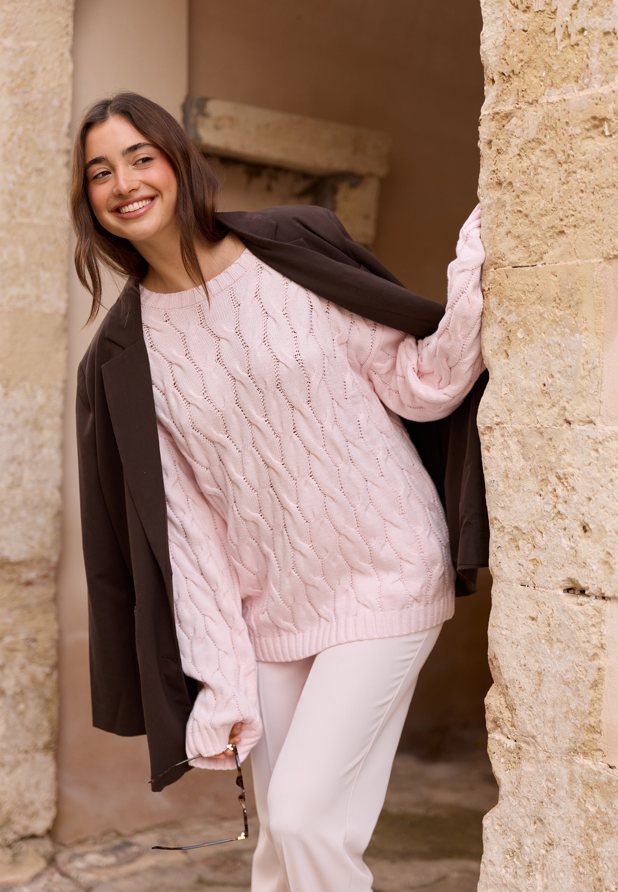 BUBBLEROOM Cable Knitted Sweater