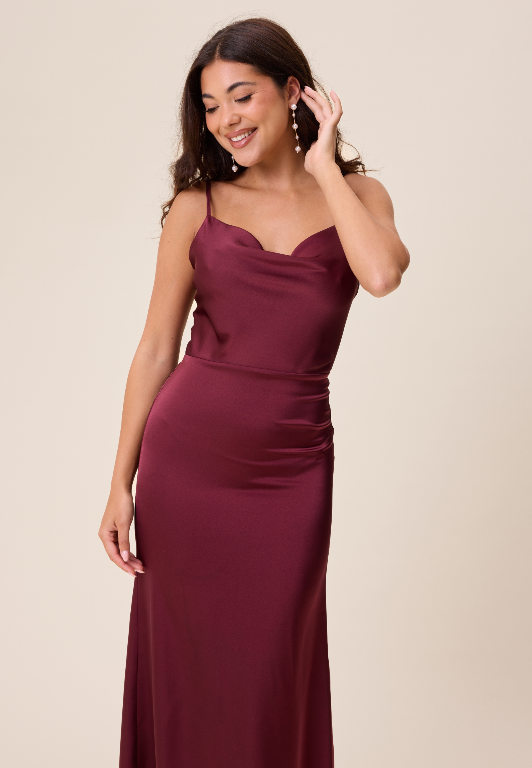 Bubbleroom Occasion Waterfall Satin Gown