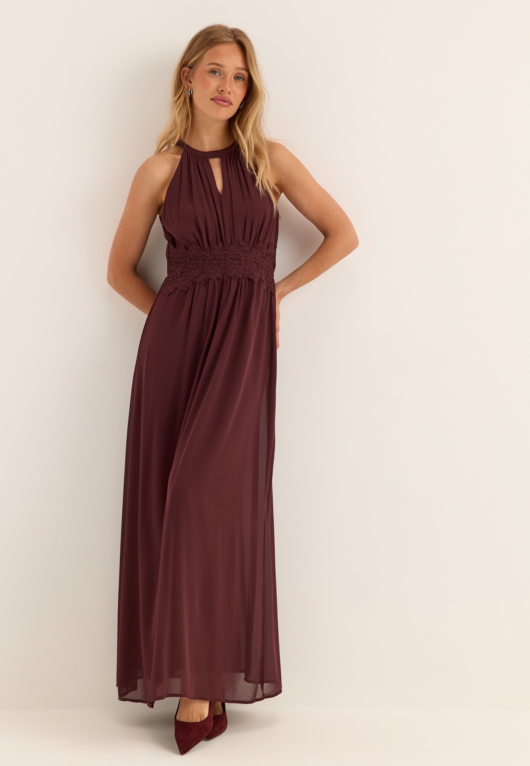VILA Vimilina Halterneck Maxi Dress