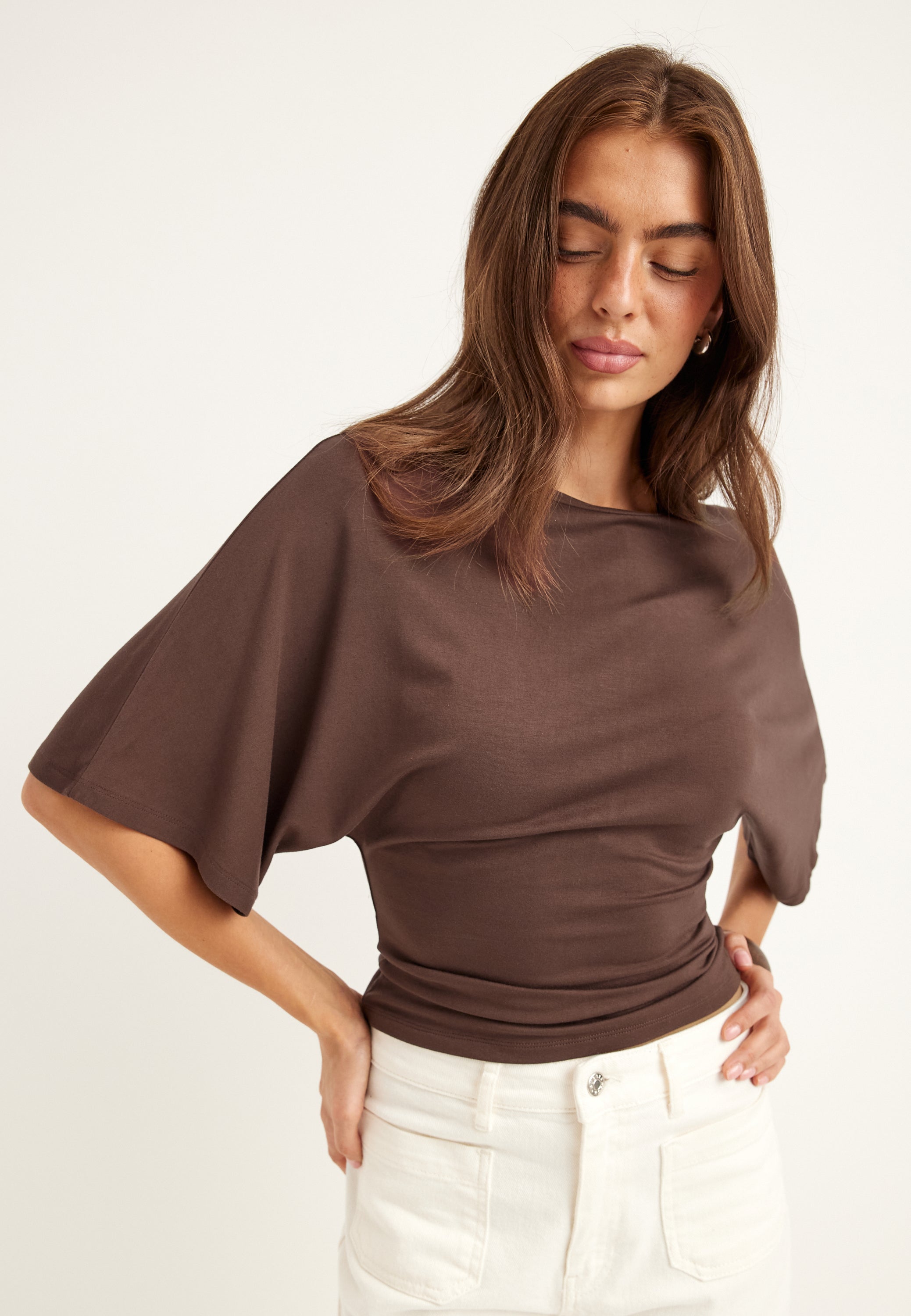 BUBBLEROOM Wide Sleeve Fitted Tee