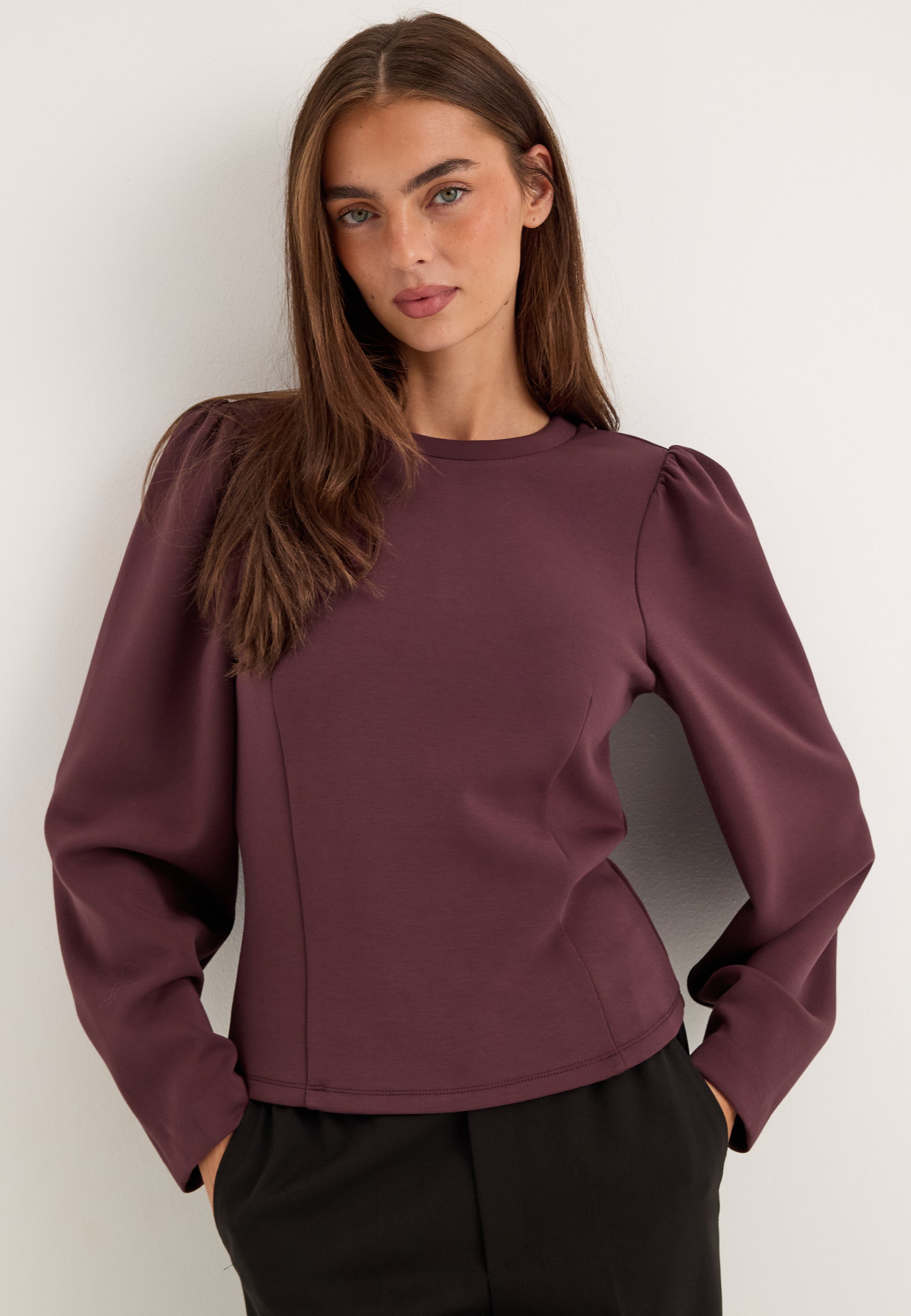 BUBBLEROOM Shaped Puff Sleeve Top