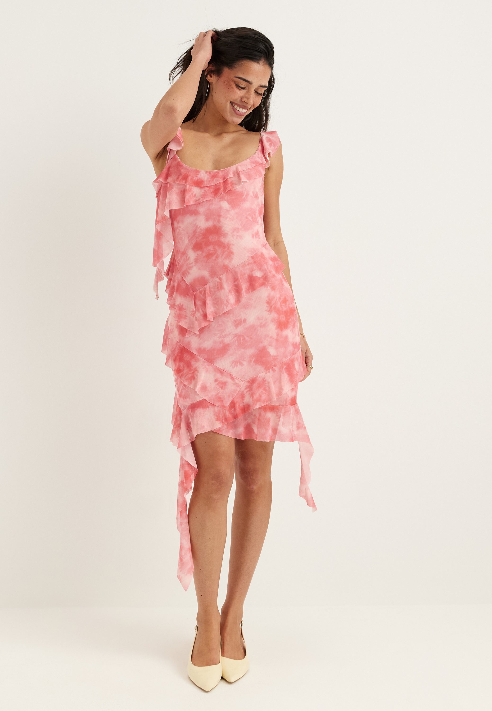 BUBBLEROOM OCCASION Flounce Mesh Short Dress