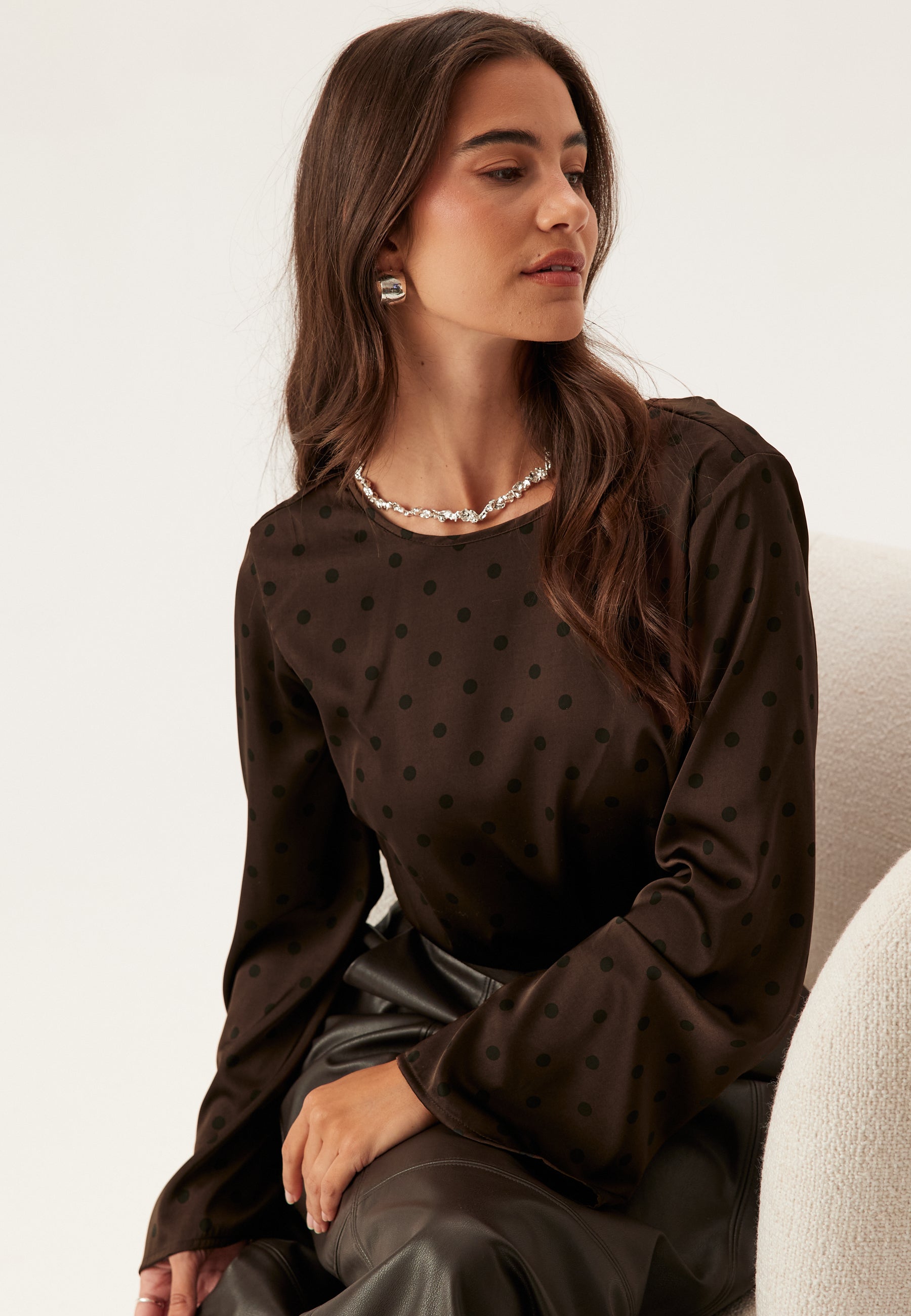 Pieces Pcjytta Ls Satin Top