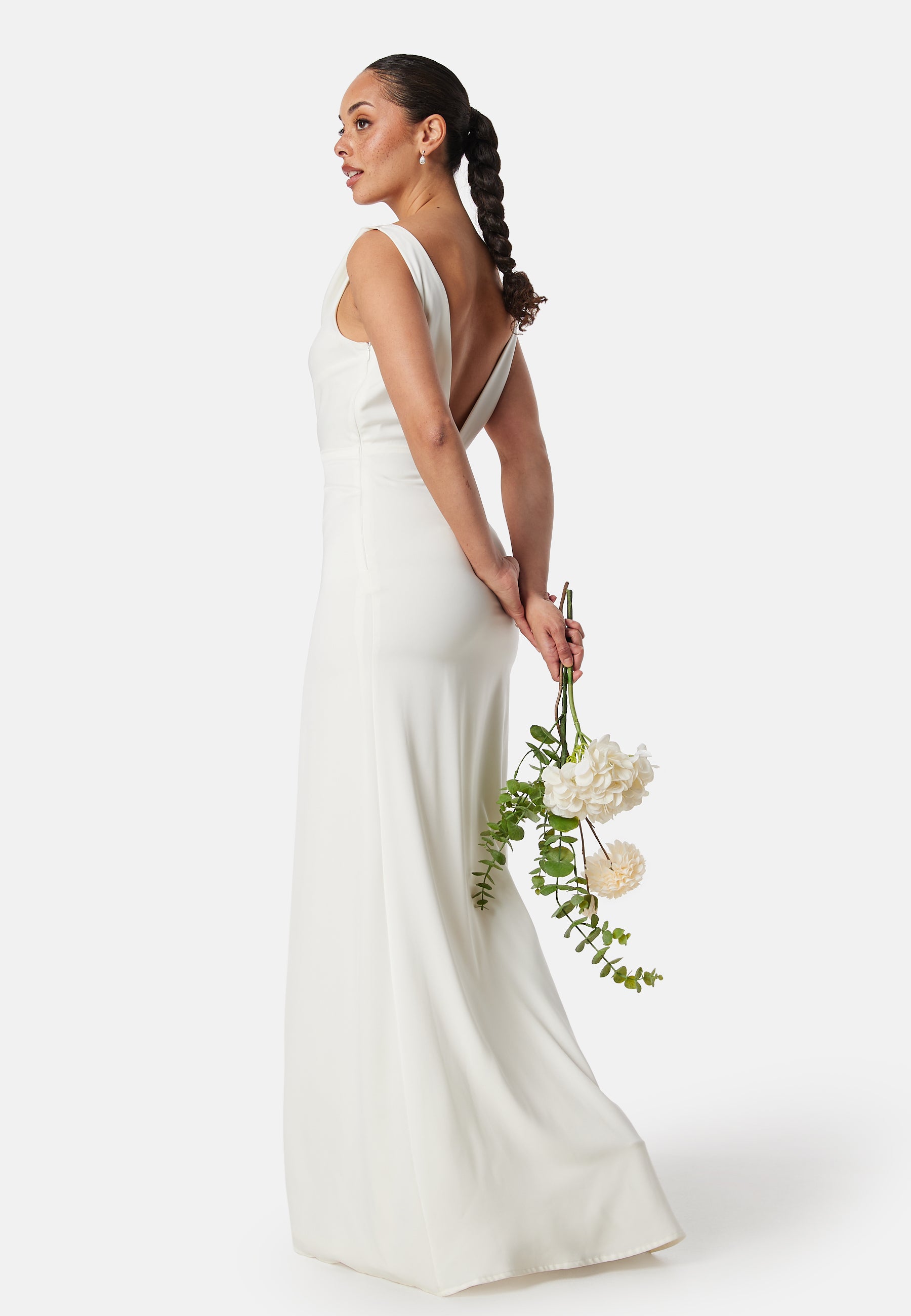 Bubbleroom Occasion Waterfall Twist Shoulder Gown