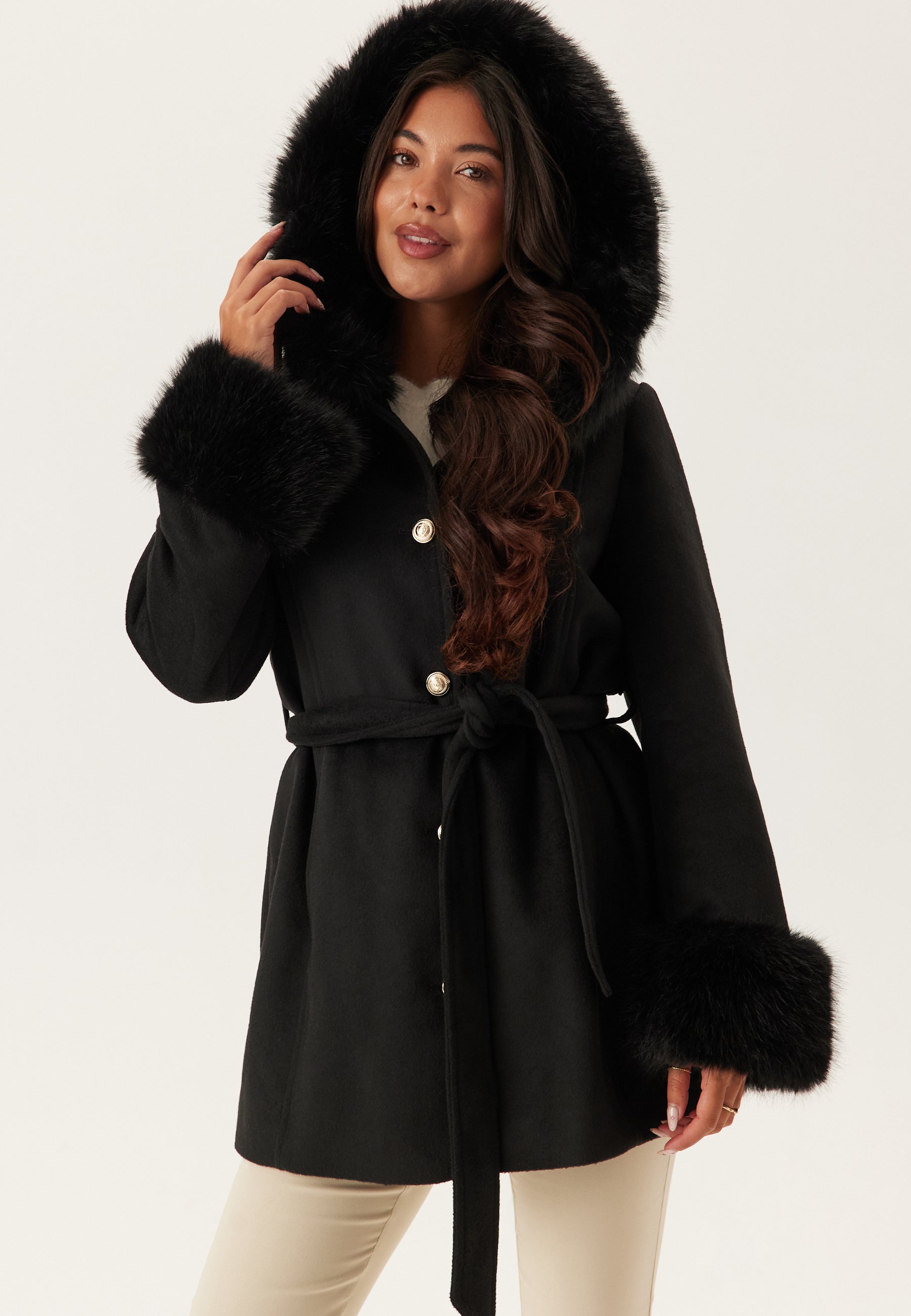Chiara Forthi Hooded Wool Blend Coat
