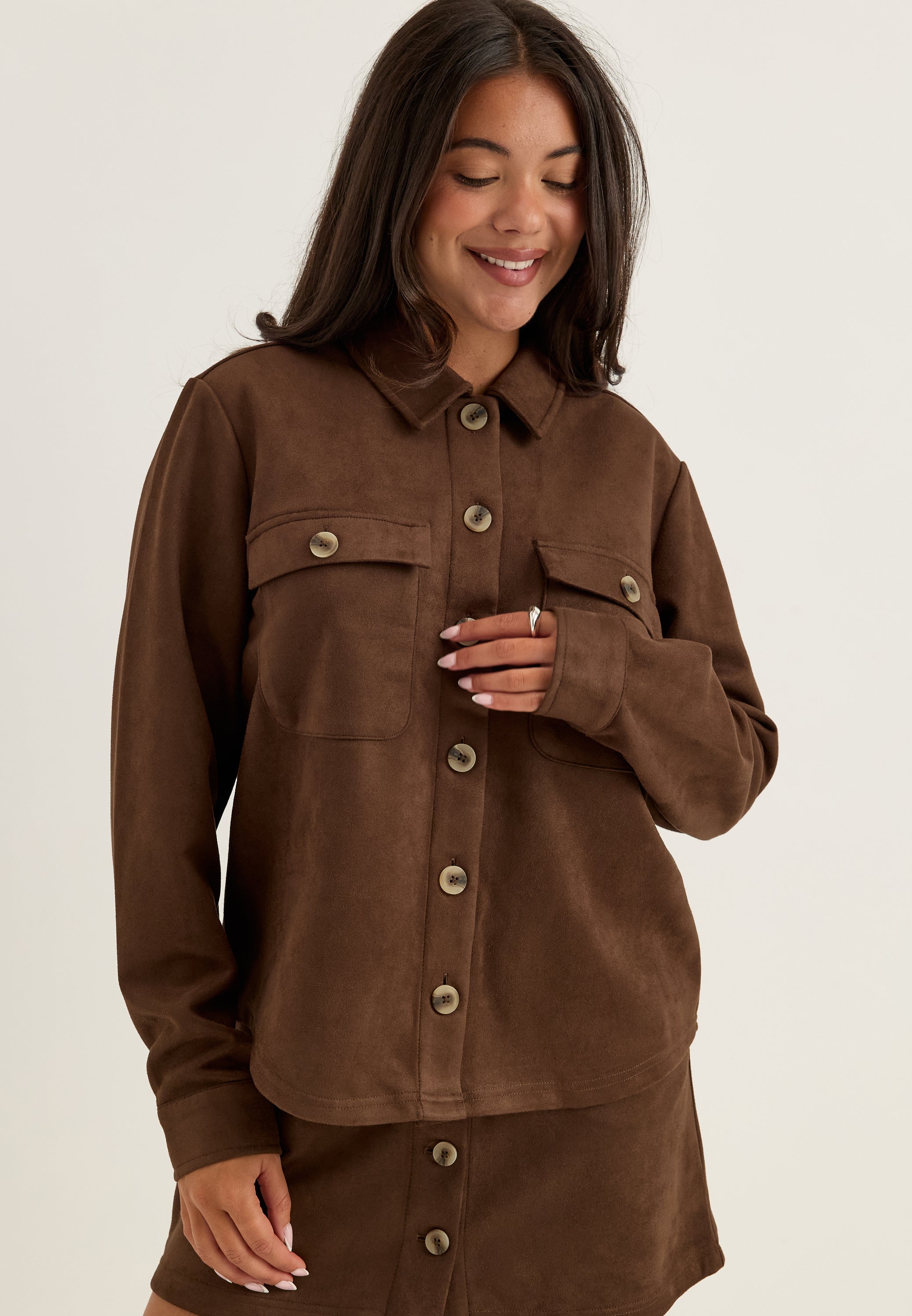 PIECES Pcrakel Brushed Shacket