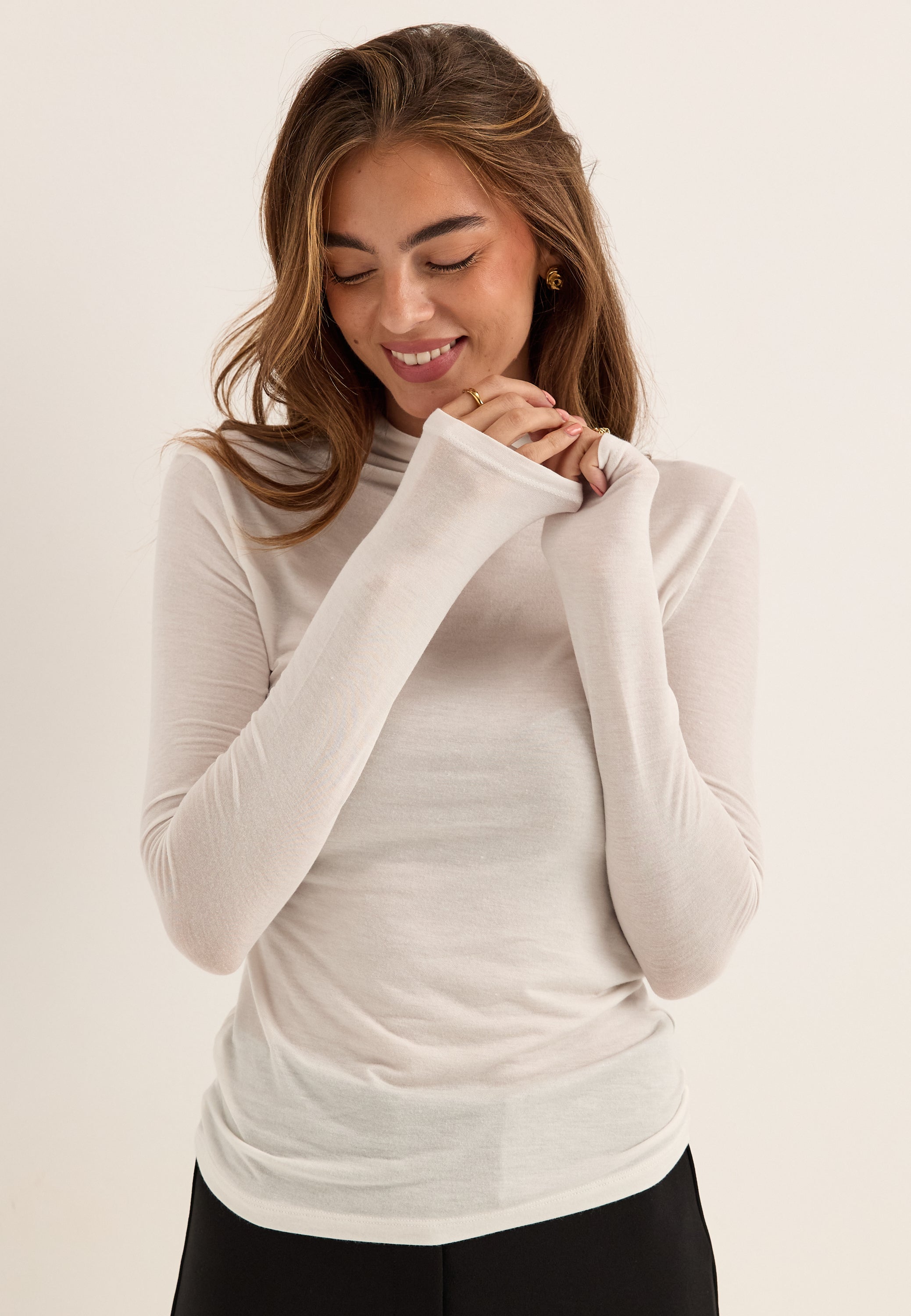 BUBBLEROOM Long Sleeve Modal Top