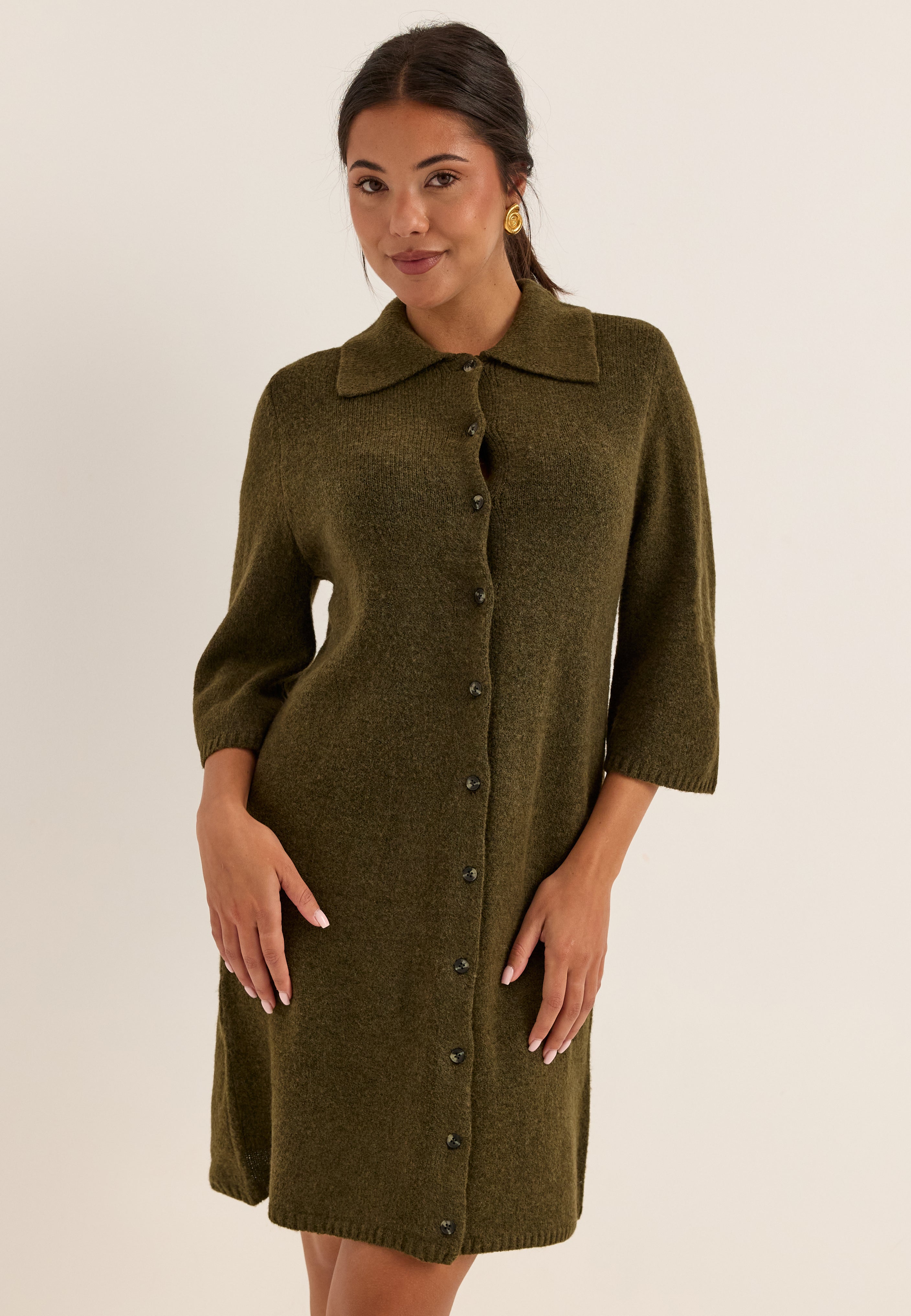 ONLY Onlalivia 2/4 COLLAR DRESS KNT