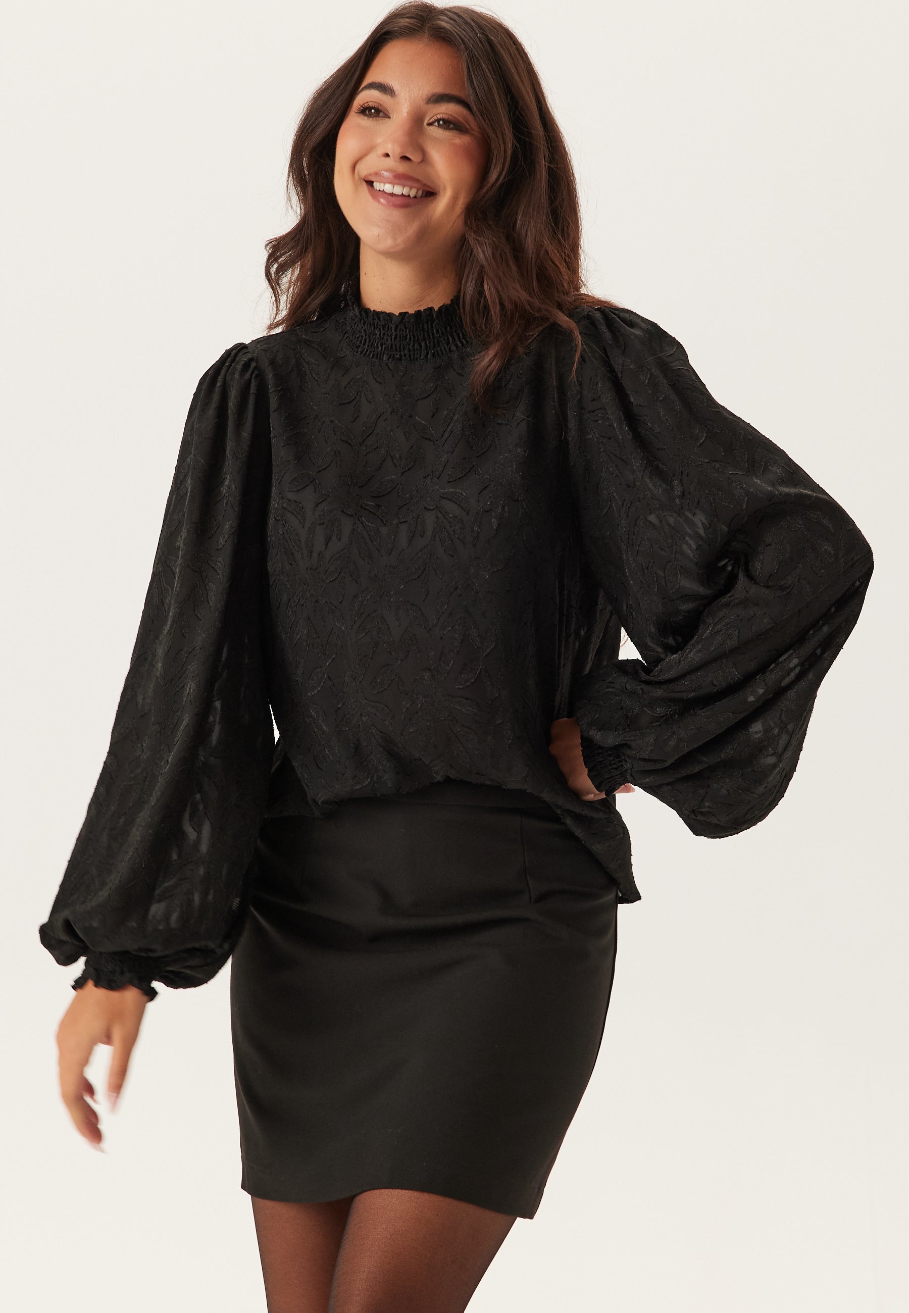 Happy Holly Jacquard Smock Blouse