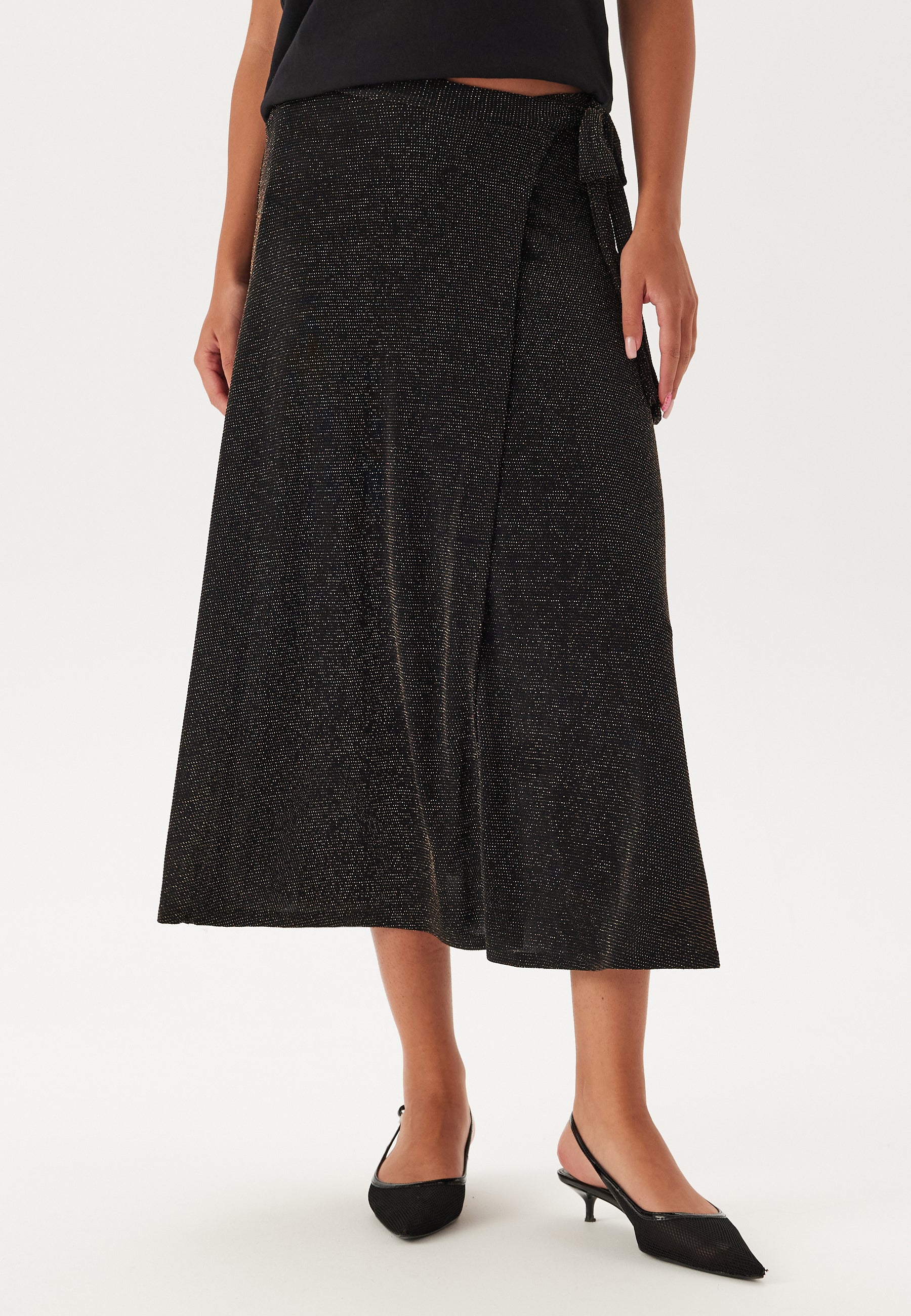 Happy Holly Sparkling Wrap Midi Skirt