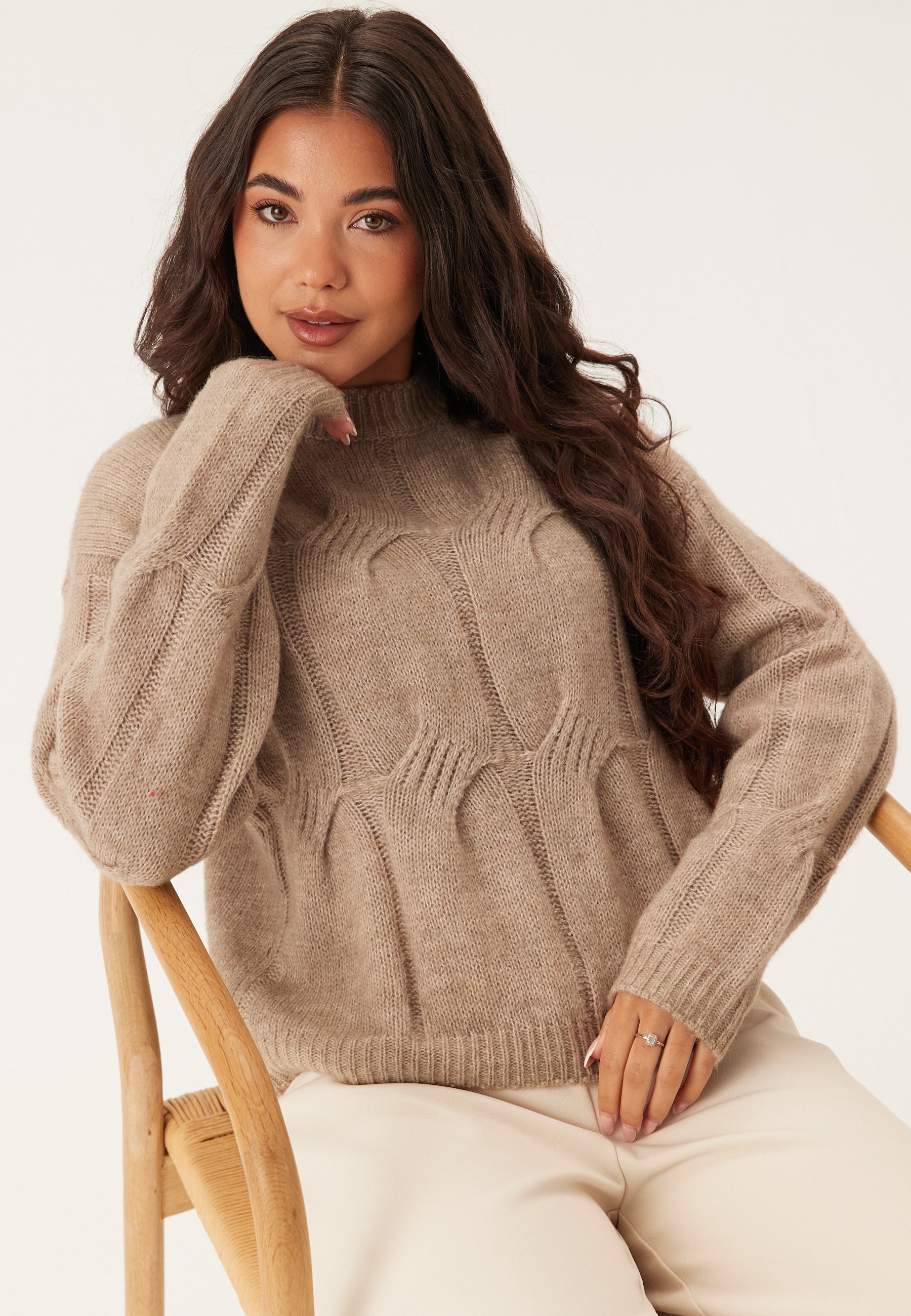 Pieces Pcjenna Ls O-neck Cable Knit