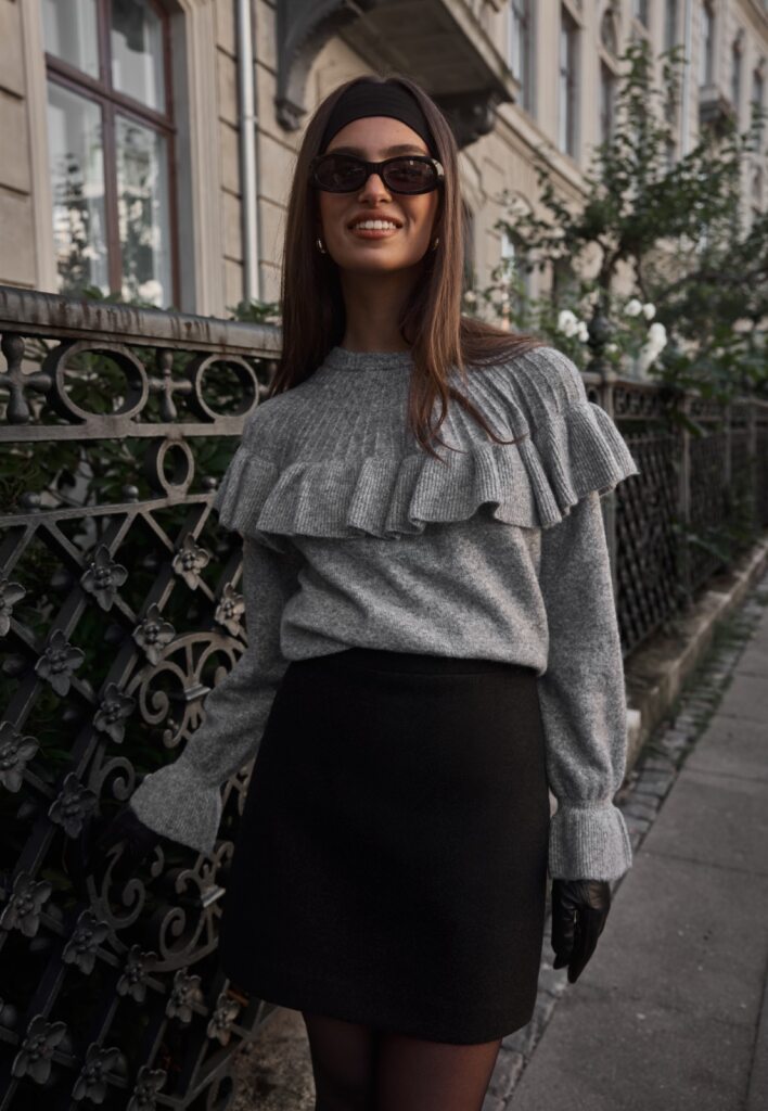 Happy Holly Flounce Sweater