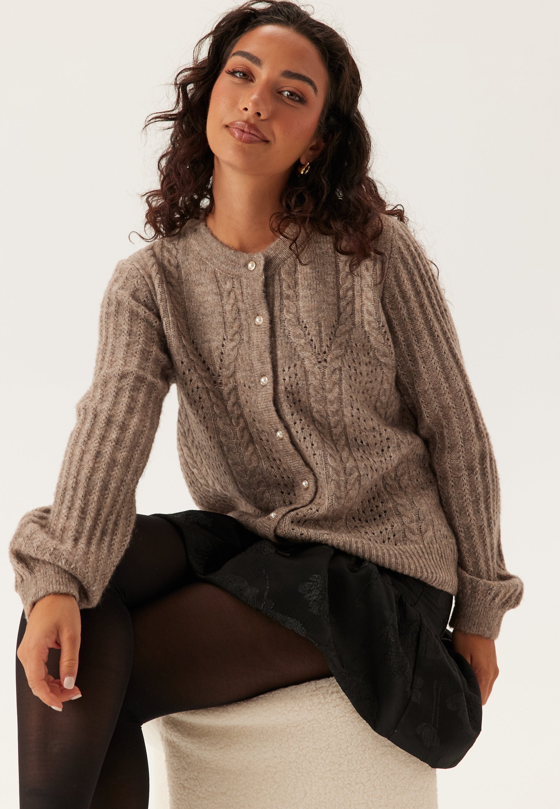 OBJECT Objflora Re Ls Knit Button Cardigan
