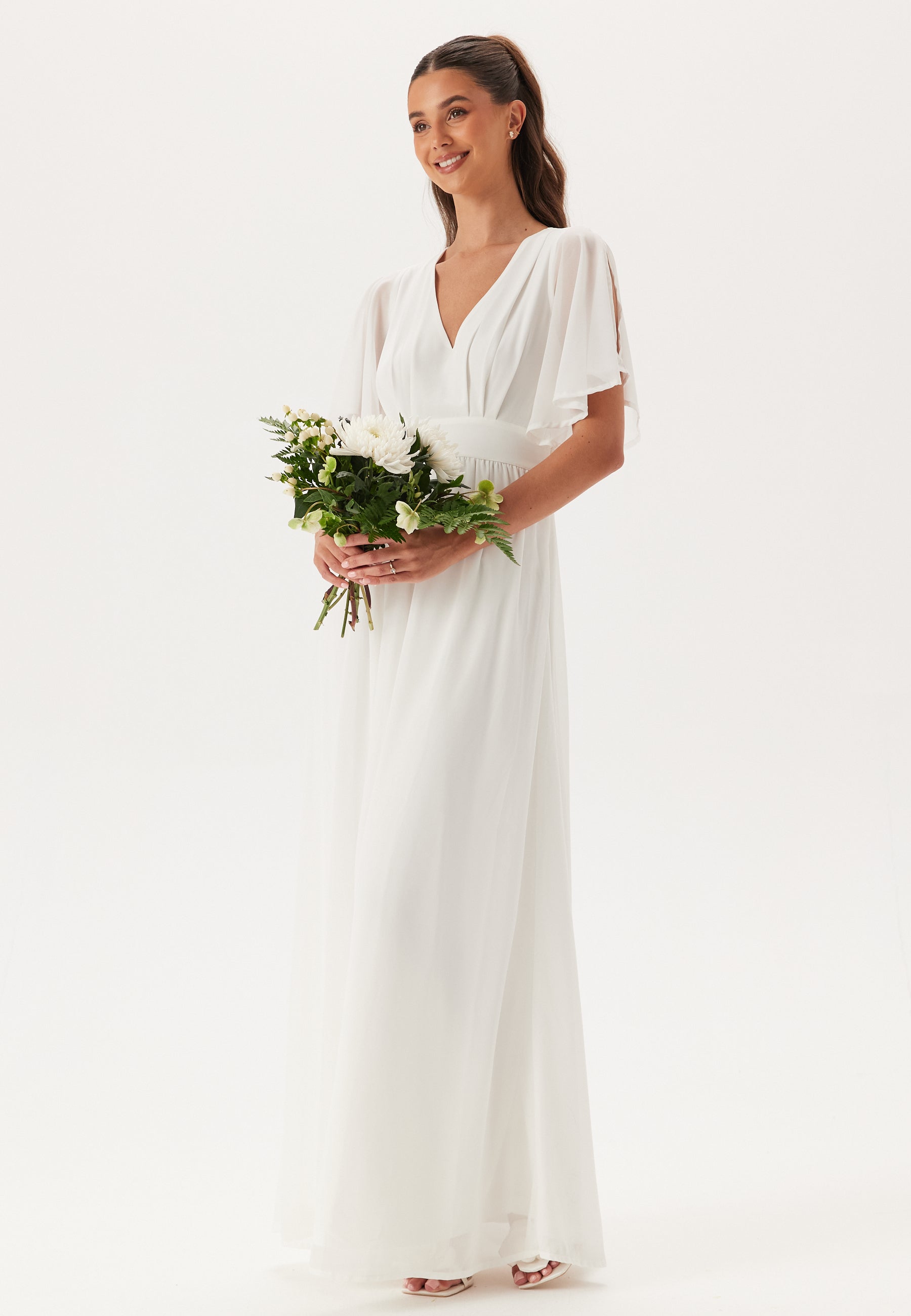 Bubbleroom Occasion Butterfly Sleeve Chiffon Gown