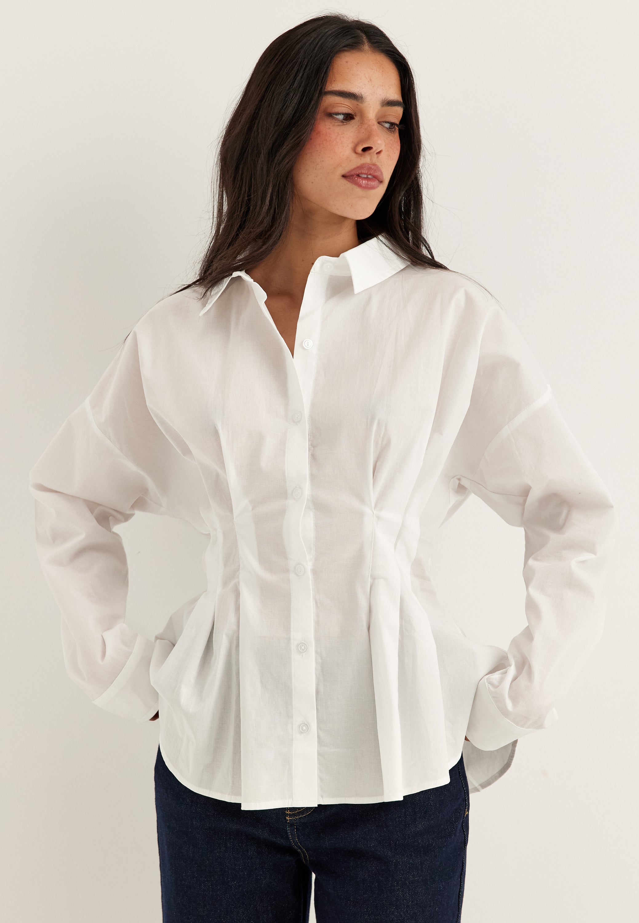 BUBBLEROOM Long Sleeve Waist Shirt