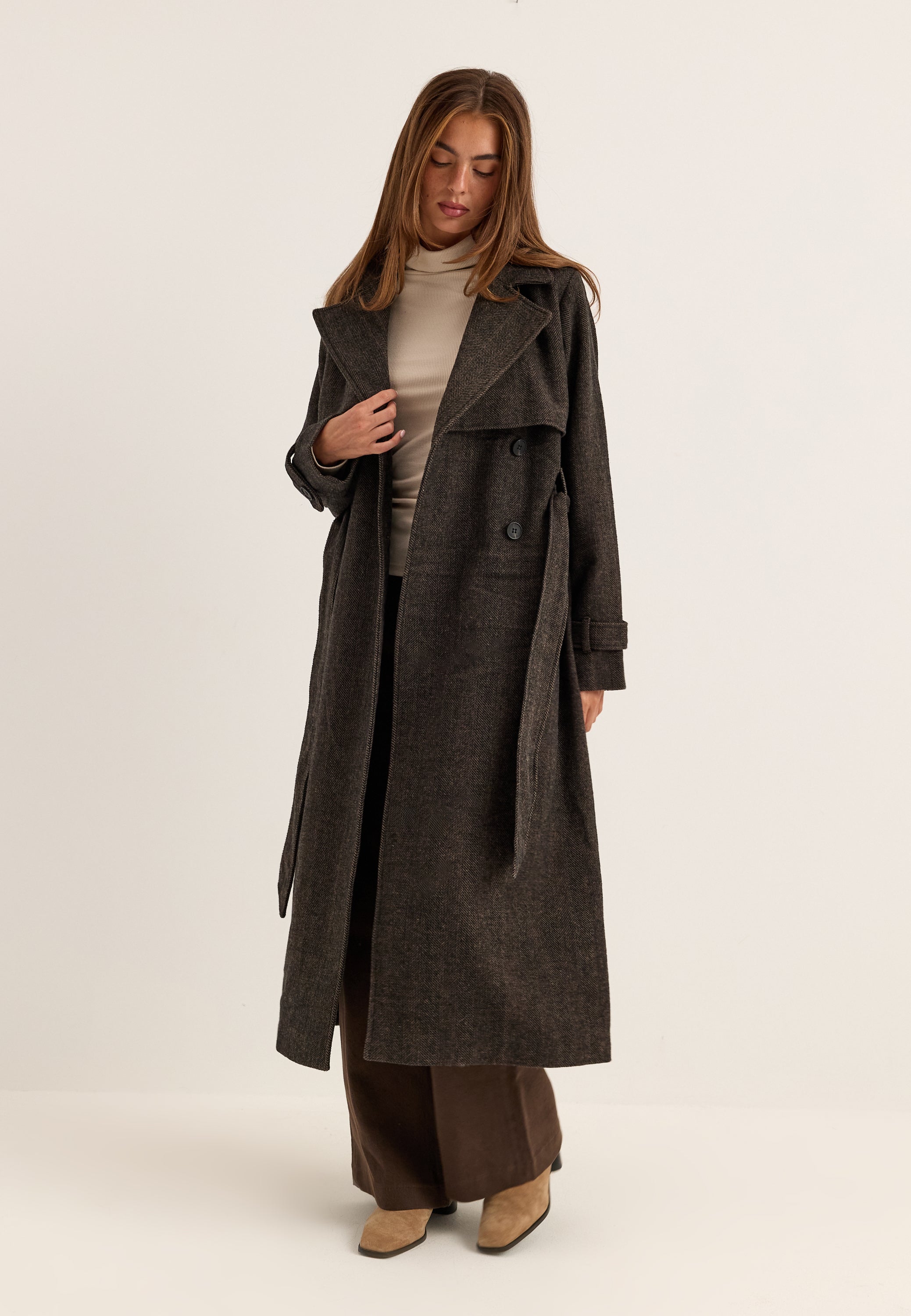 BUBBLEROOM Tweed Trench Coat
