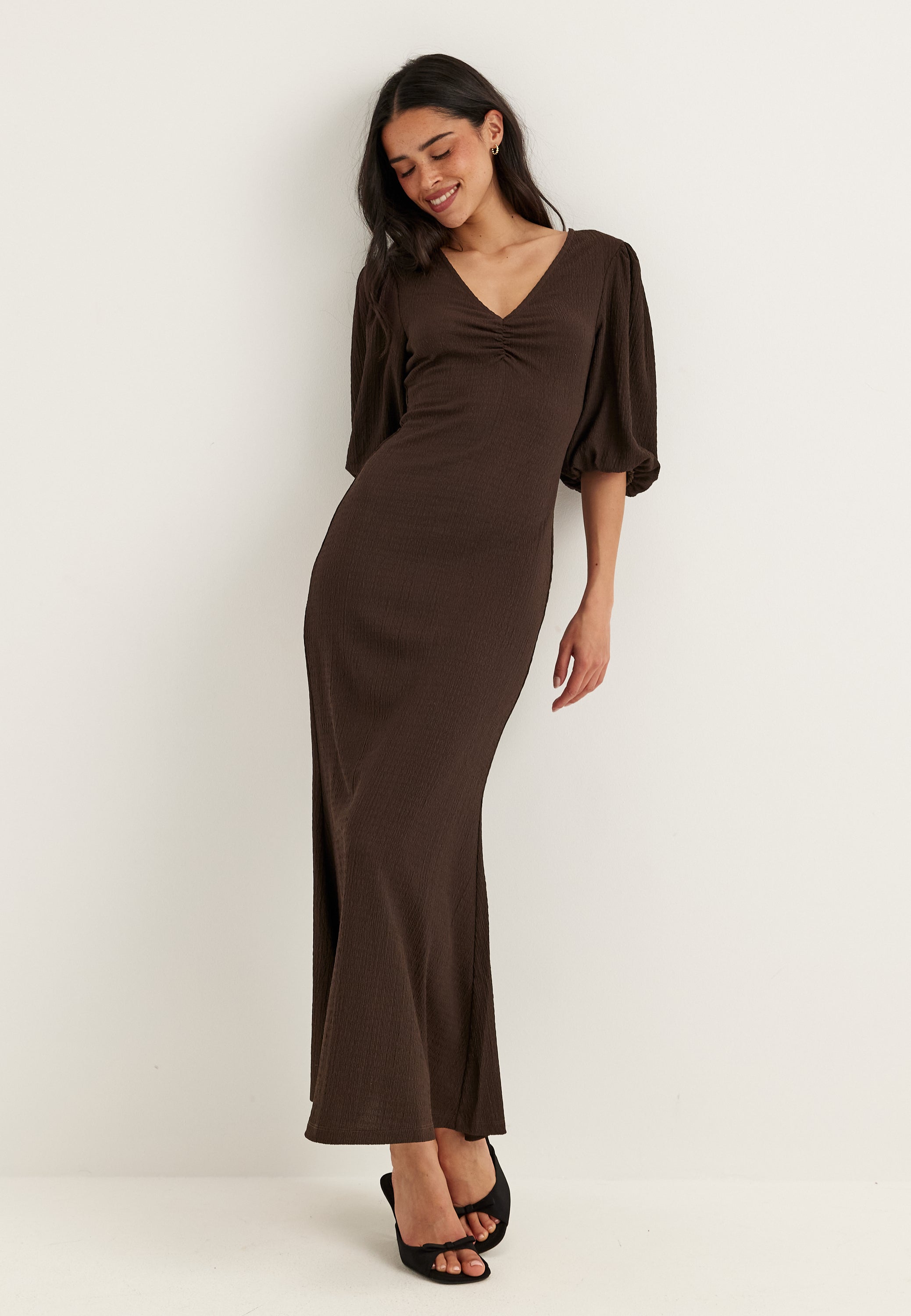 BUBBLEROOM Structure Puff Sleeve Dress