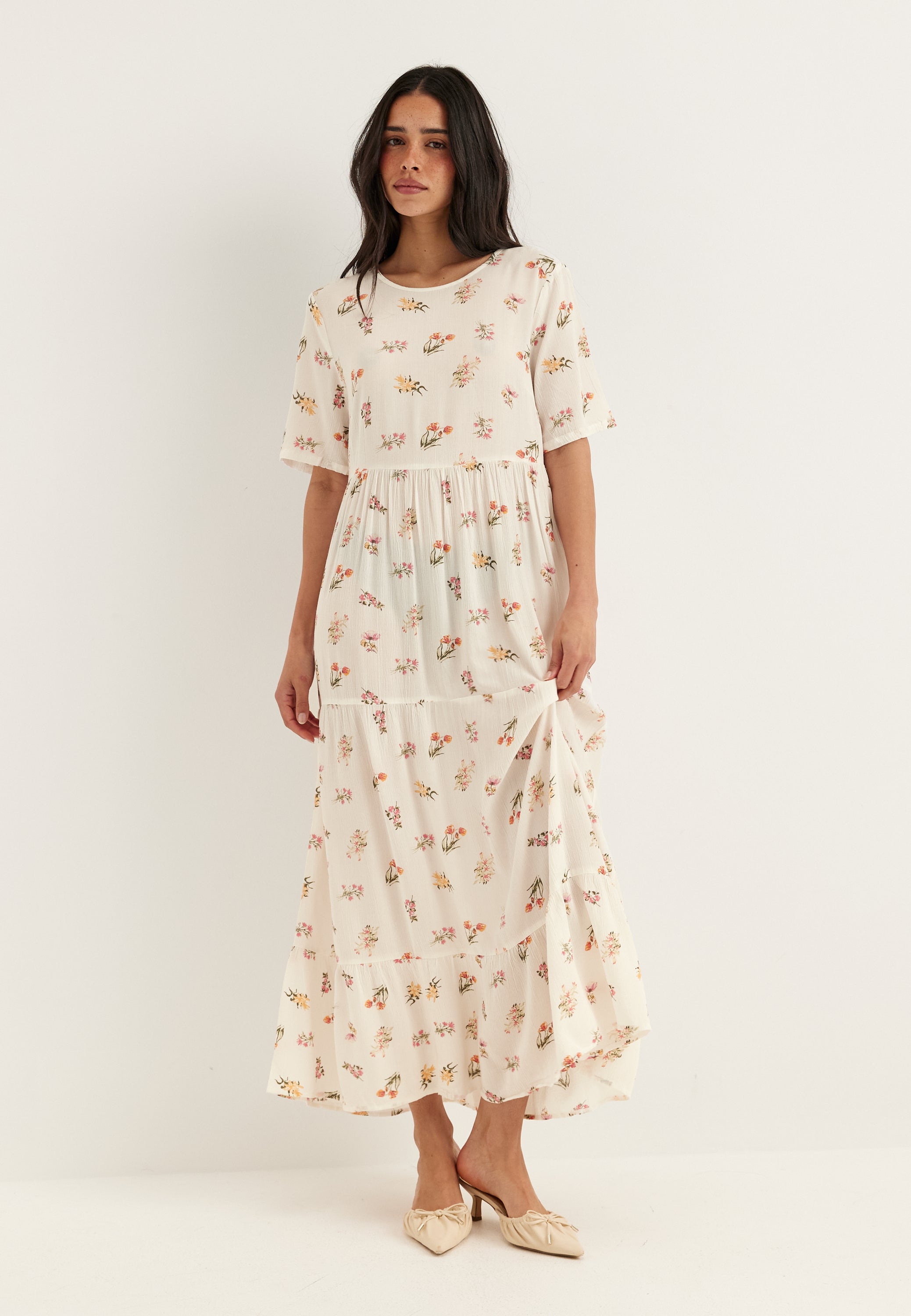 PIECES Pcevie Ss Ankle Dress Wvn Noos