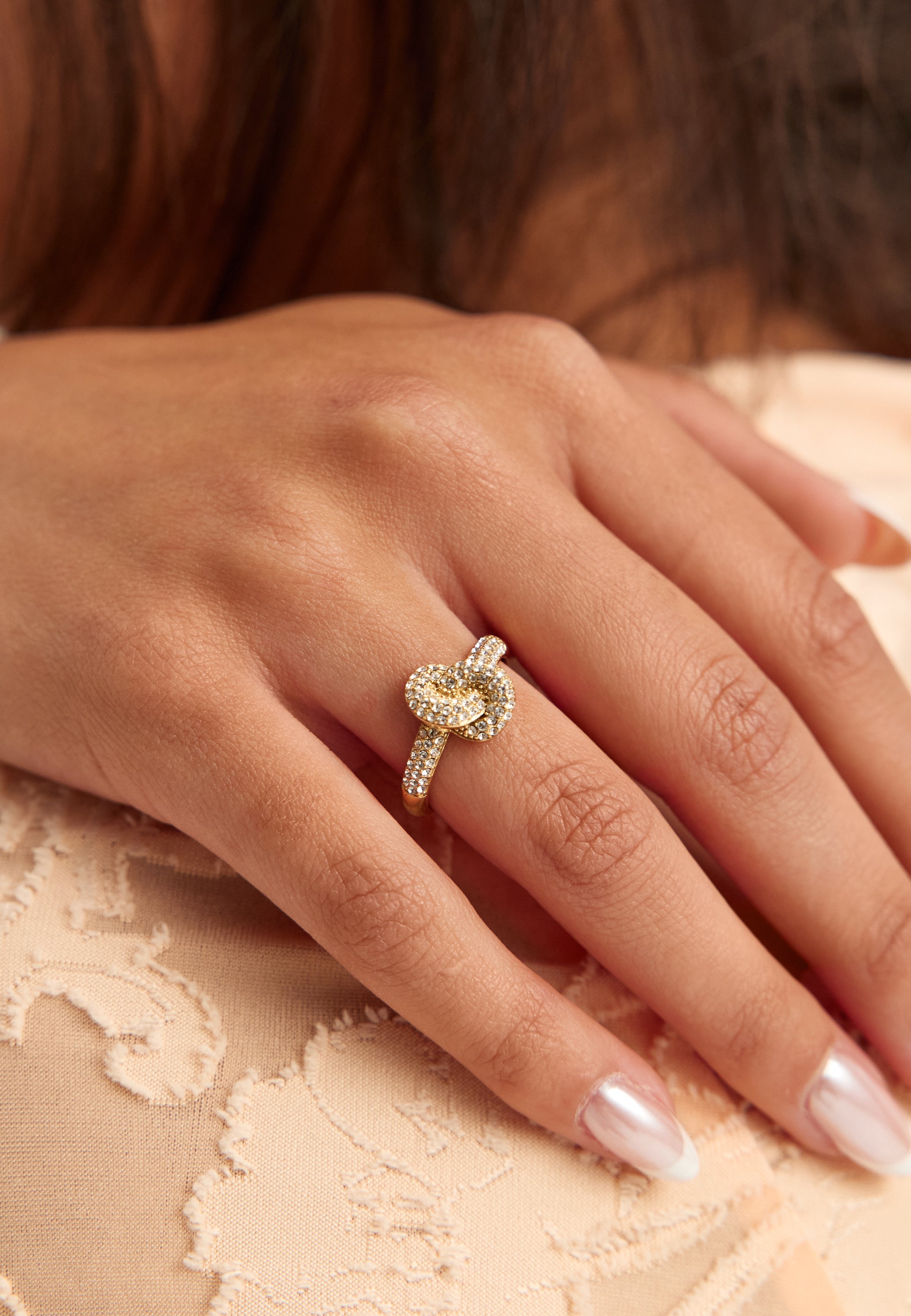 BY JOLIMA Knot Crystal Ring