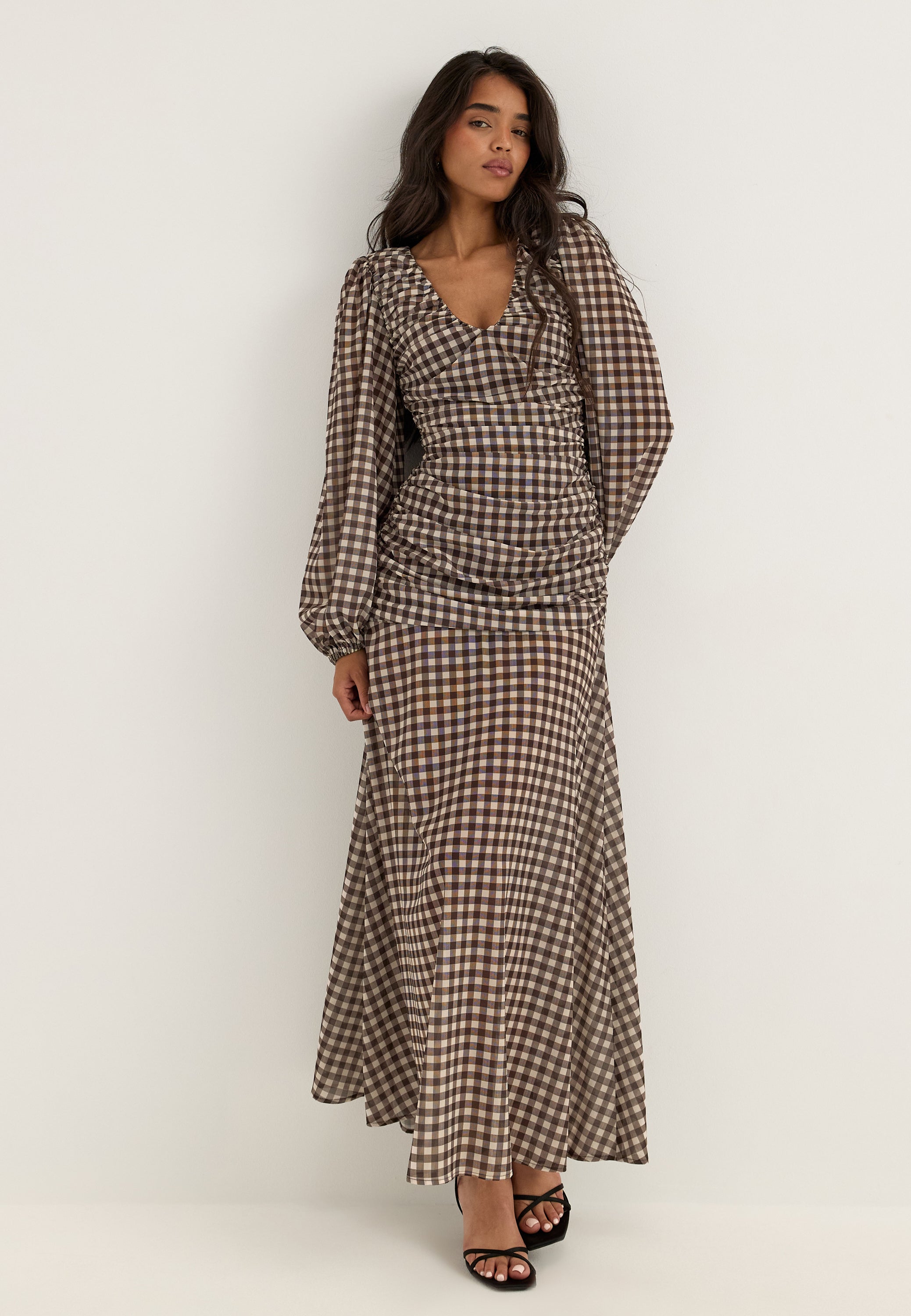 BUBBLEROOM OCCASION Balloon Sleeve Chiffon Maxi Dress