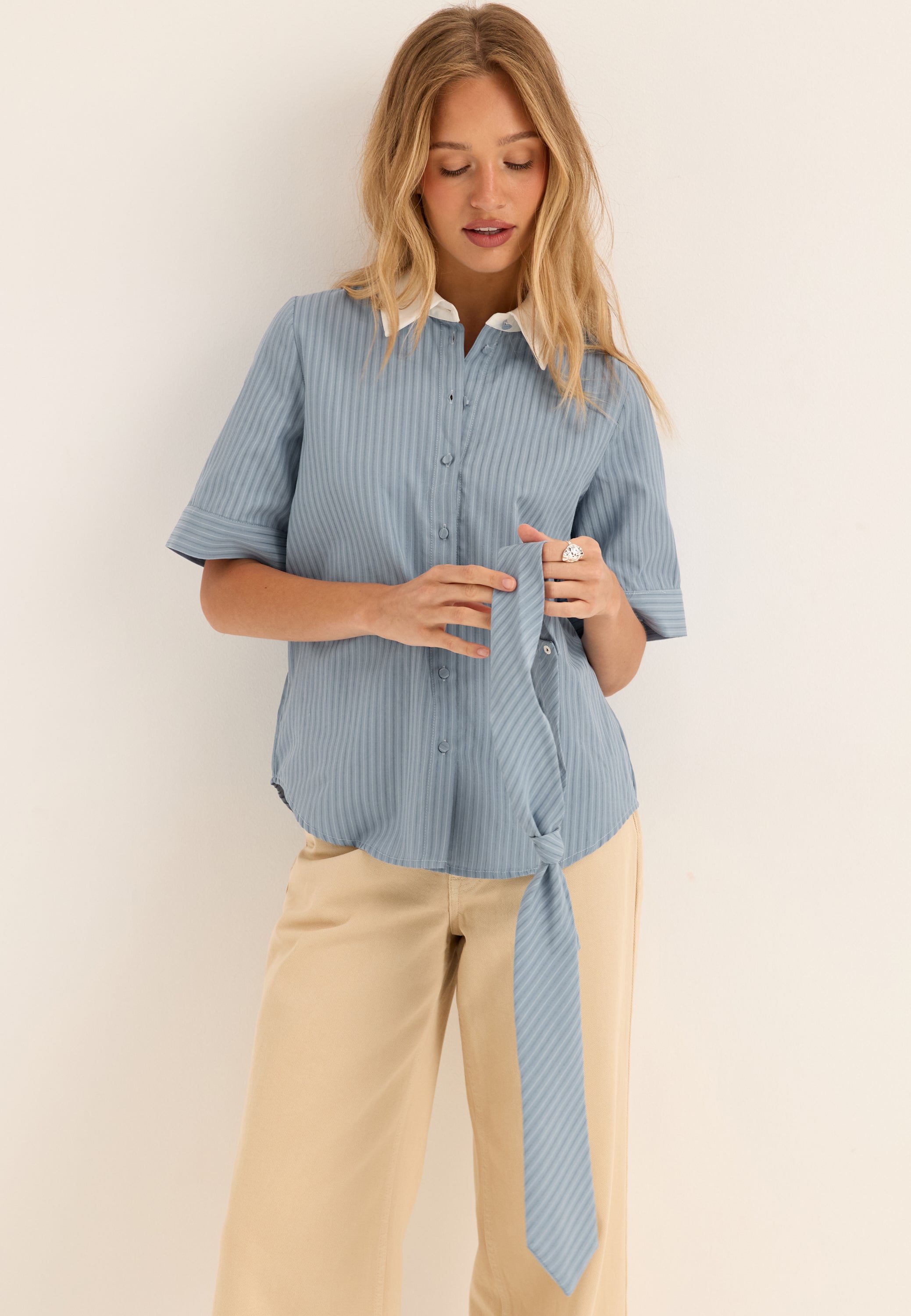 VILA Vilinna 2/4 SHIRT W. TIE SHIRT
