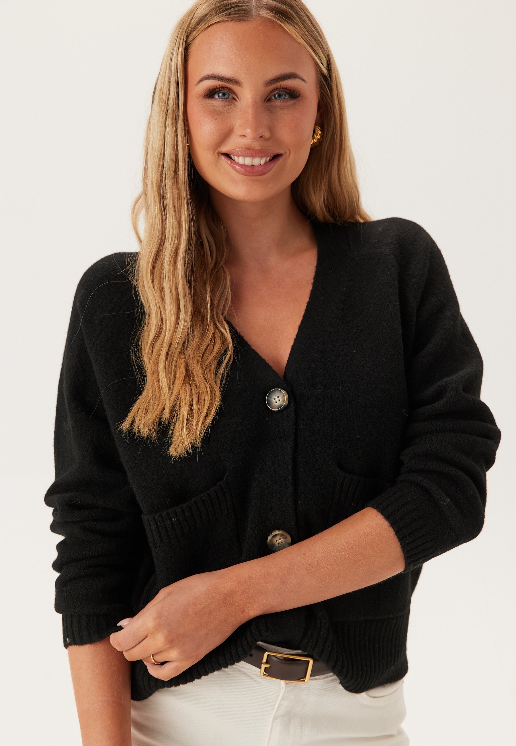 VERO MODA Vmboom Ls V-neck Button Cardig