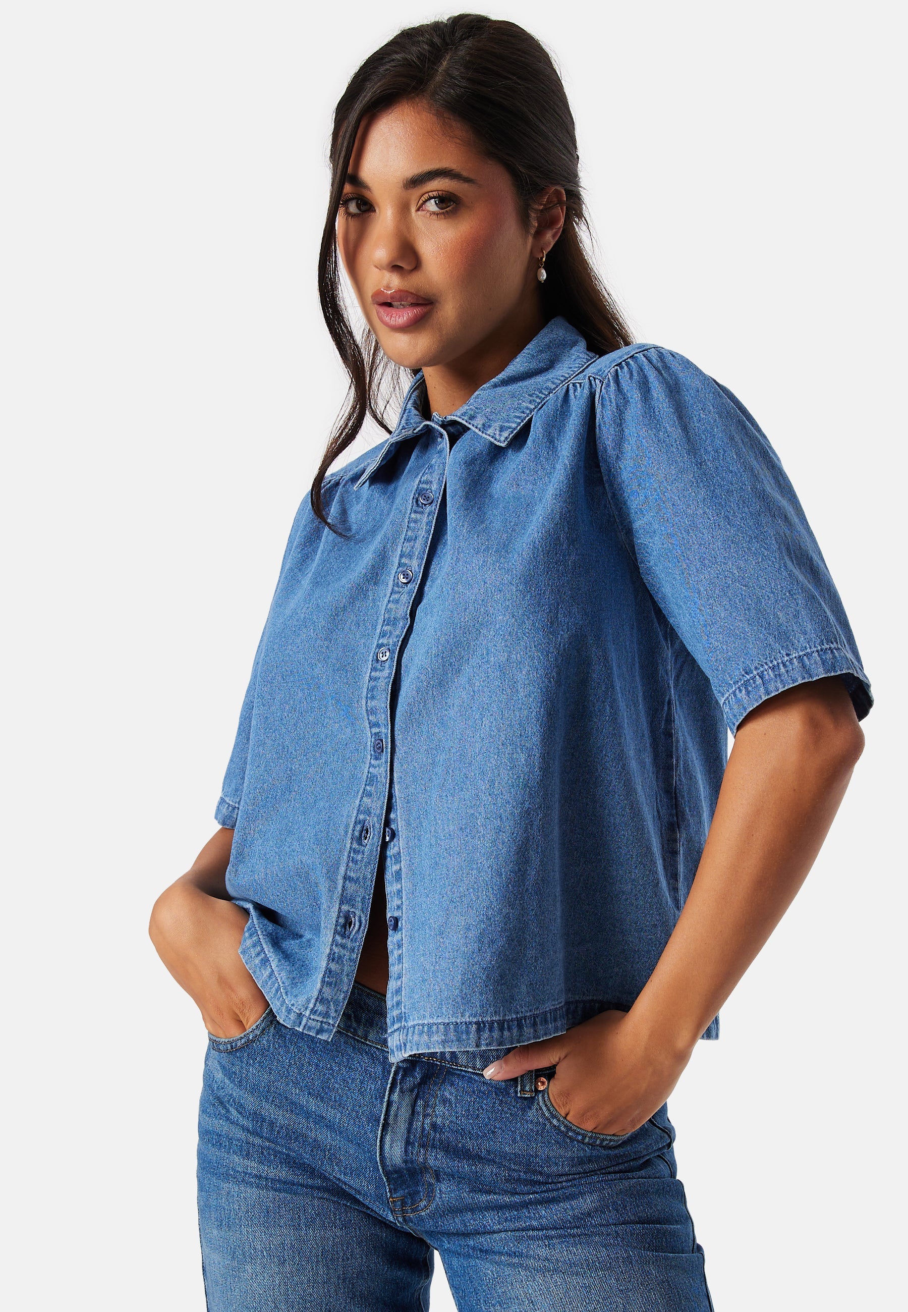 Pieces Pcmag SS Denim Shirt
