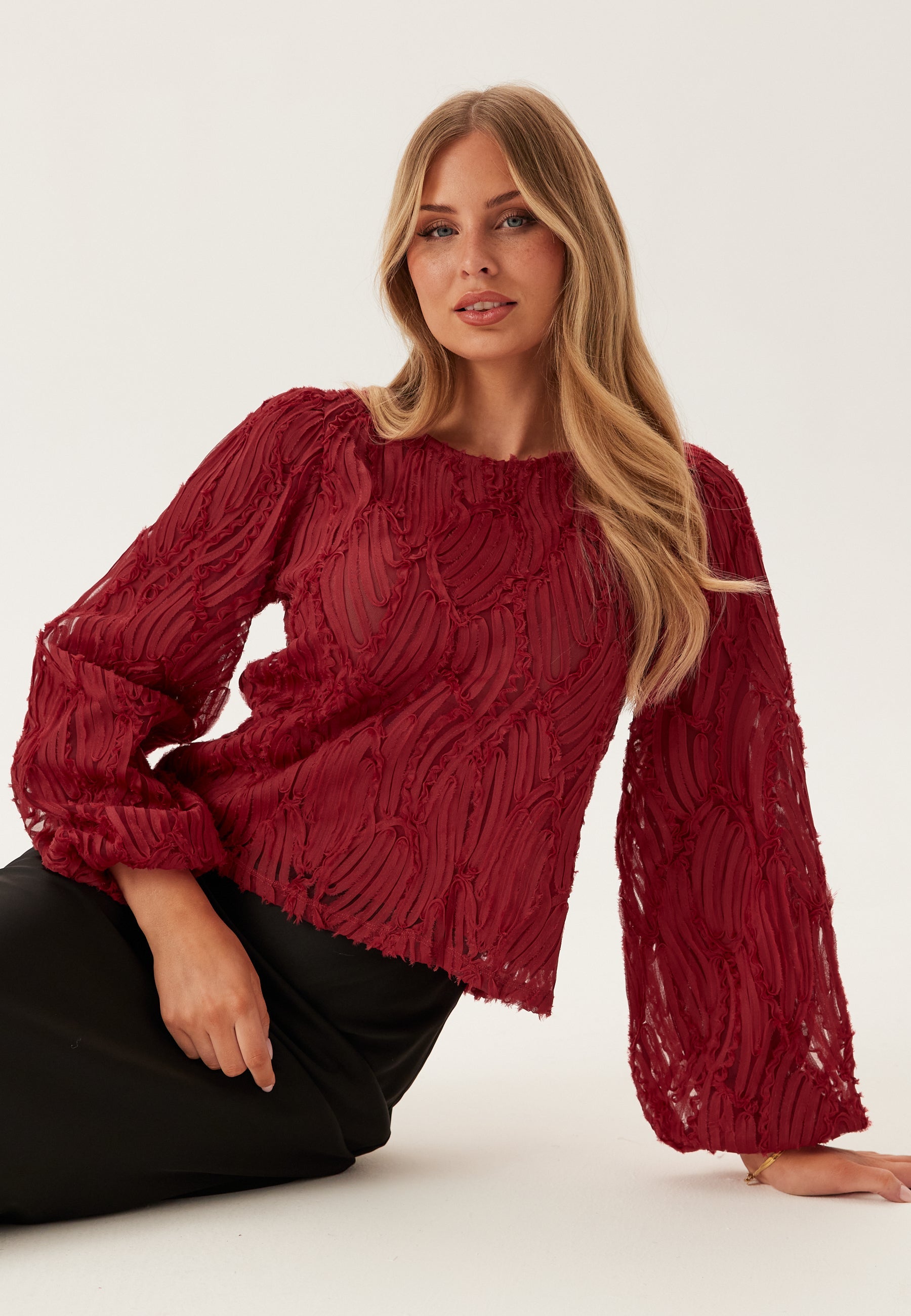 OBJECT Objlucie L/S RE O-NECK TOP
