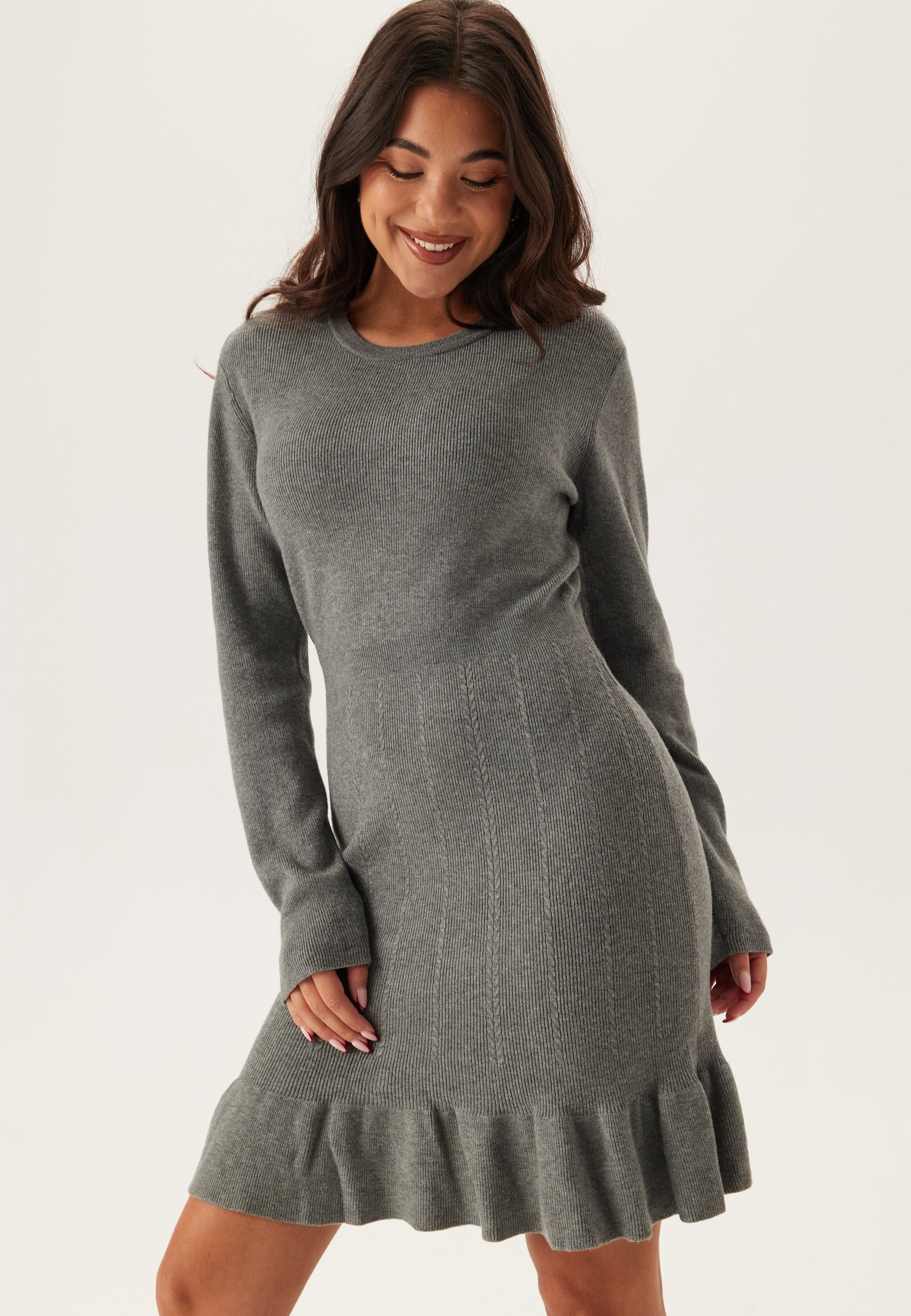 VILA Vinorthy O-neck L/S FRILL KNIT