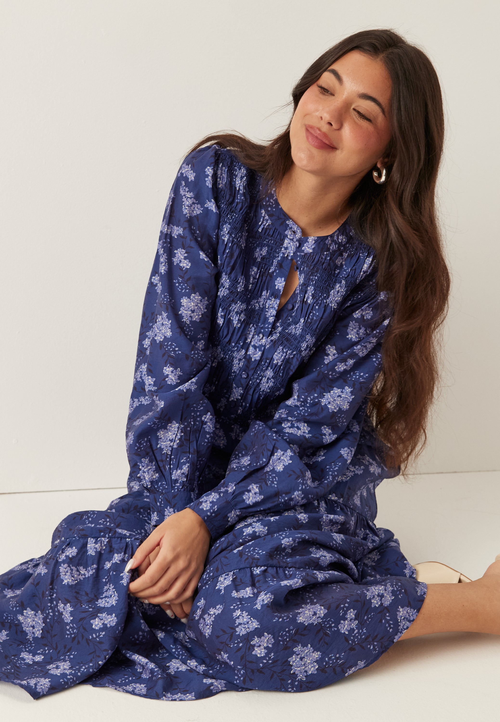 Happy Holly Smock Midi Dress