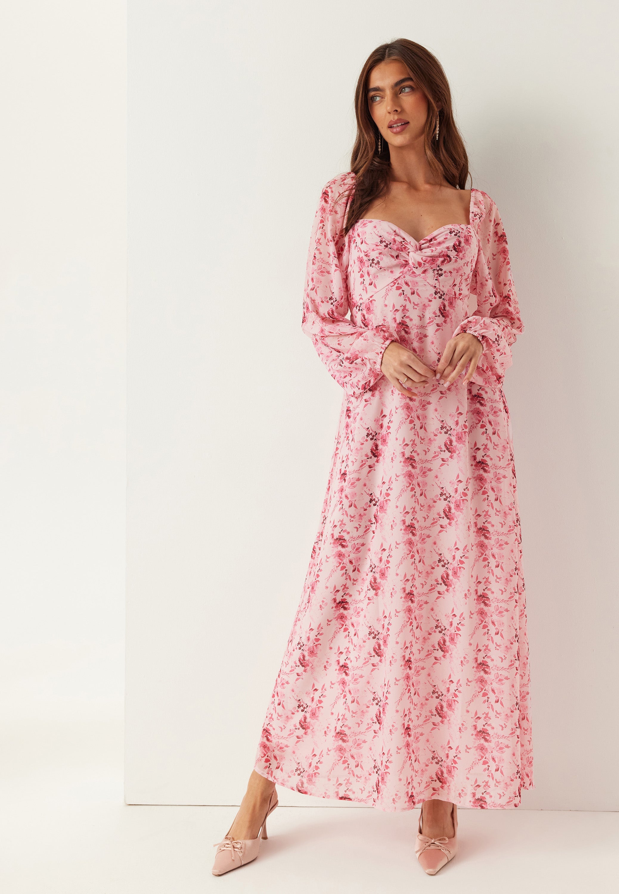 BUBBLEROOM Twist Detail Maxi Dress