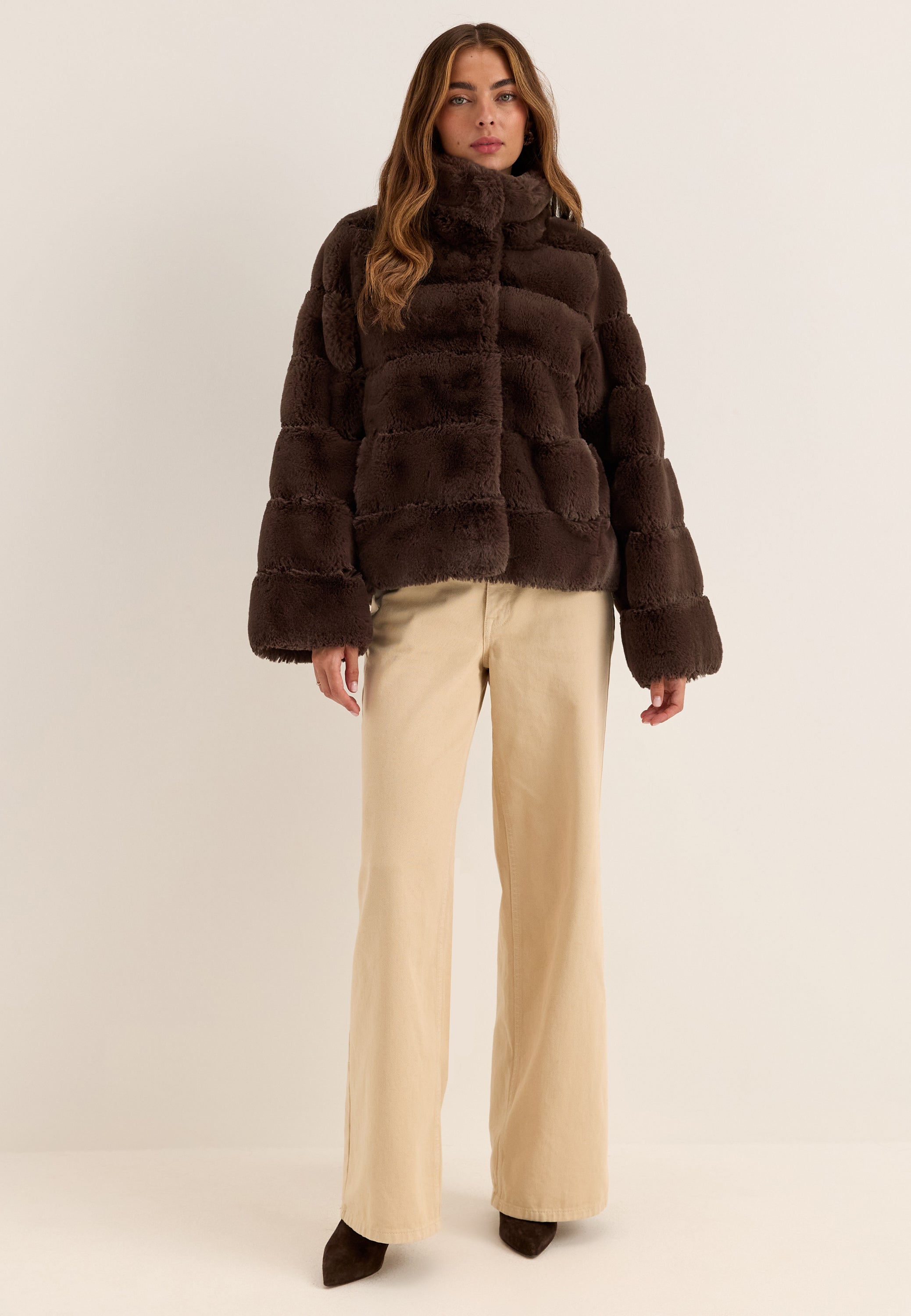BUBBLEROOM Faux fur High Collar Coat