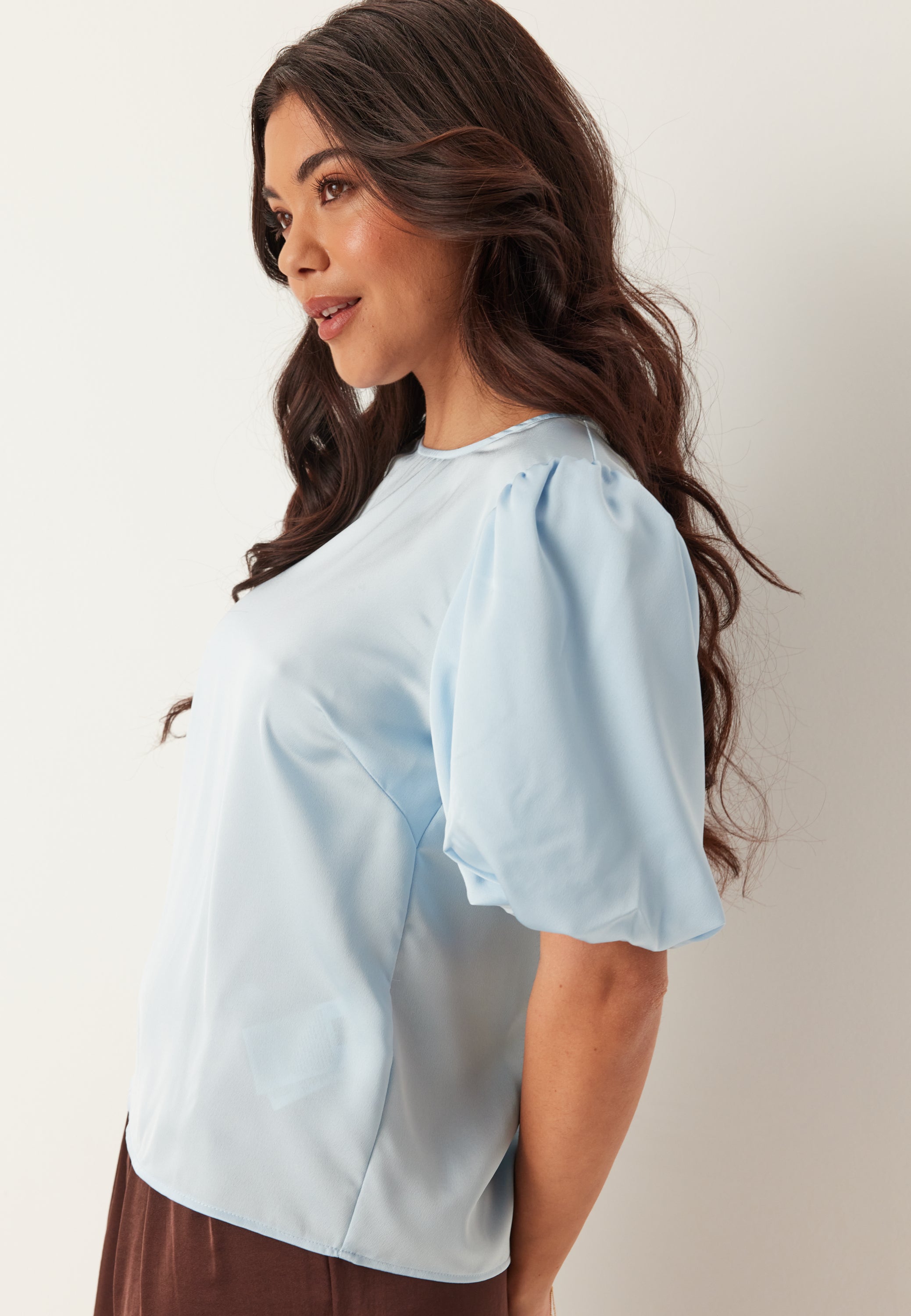 VILA Viellette 2/4 SATIN PUFF TOP