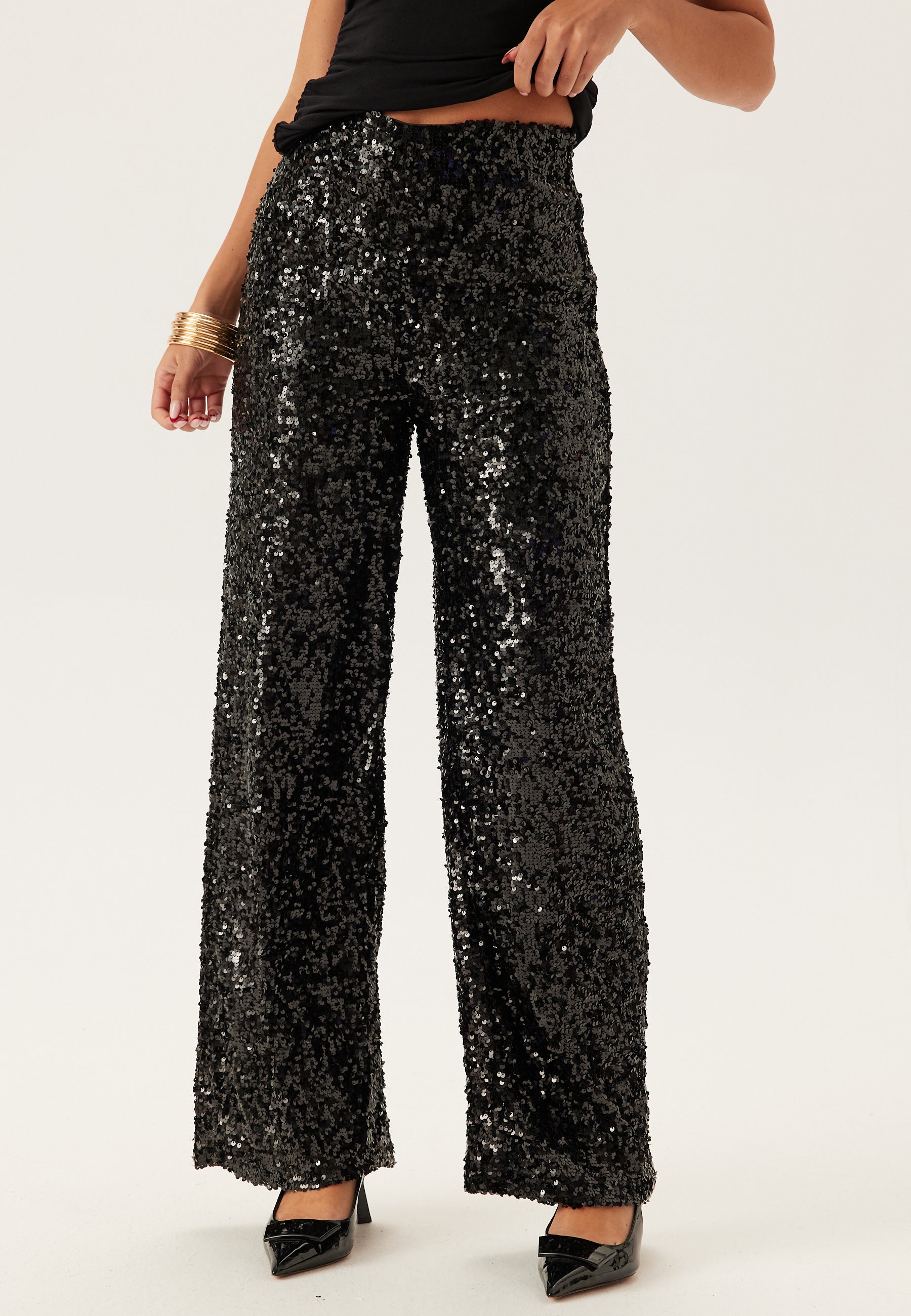 BUBBLEROOM Sequin Wide Trousers