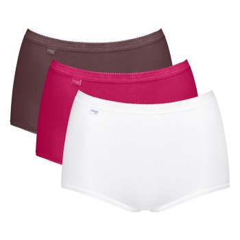 Sloggi Trusser 3P Basic Plus Maxi Colored Rosa/Brun bomuld 46 Dame
