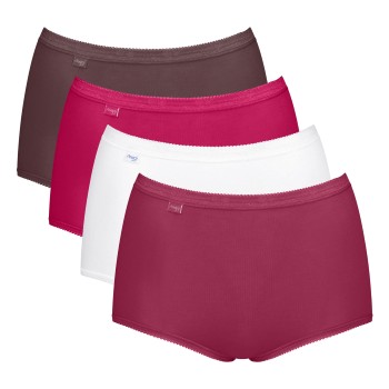 Sloggi Trusser 4P Basic Plus Maxi Panty Rosa/Brun bomuld 50 Dame