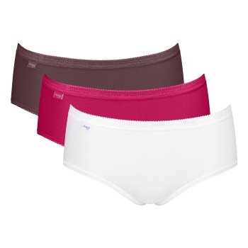 Sloggi Trusser 3P Basic Plus Midi Colored Rosa/Brun bomuld 42 Dame
