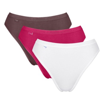 Sloggi Trusser 3P Basic Tai Multi Rosa/Brun bomuld 40 Dame