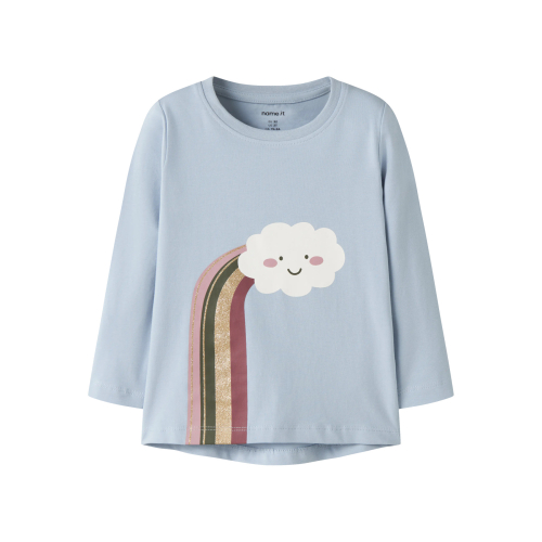 NAME IT Langærmet Bluse Vix Subdued Blue Cloud