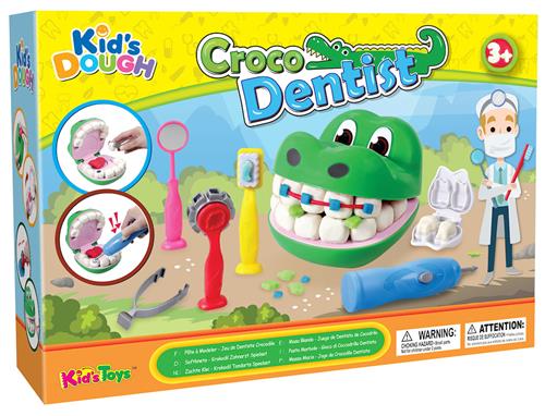 Kid's Dough Play Clay Croco-tandlægesæt  Multi-Onesize  Grøn  One Size 3+ Years Drenge, Piger
