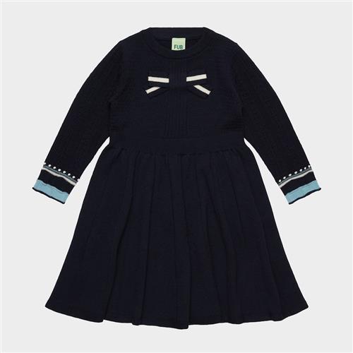FUB Bow Dress Dark Navy Dark Navy 120 cm  Marineblå  120 cm  Piger